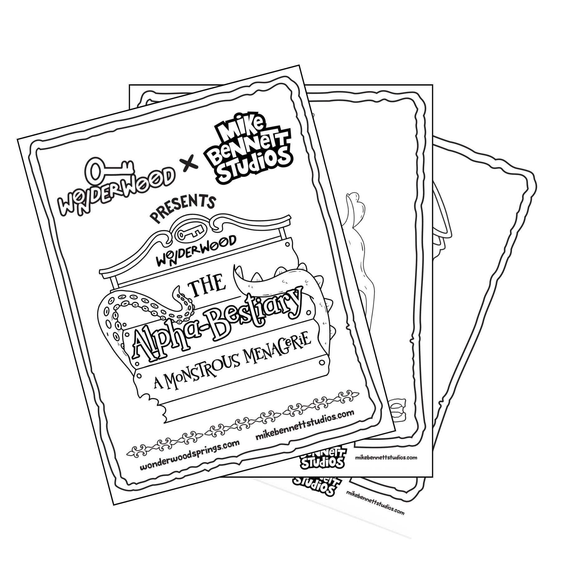 FREE Wonderwood Alpha-Bestiary Coloring Sheets - Mike Bennett Studios