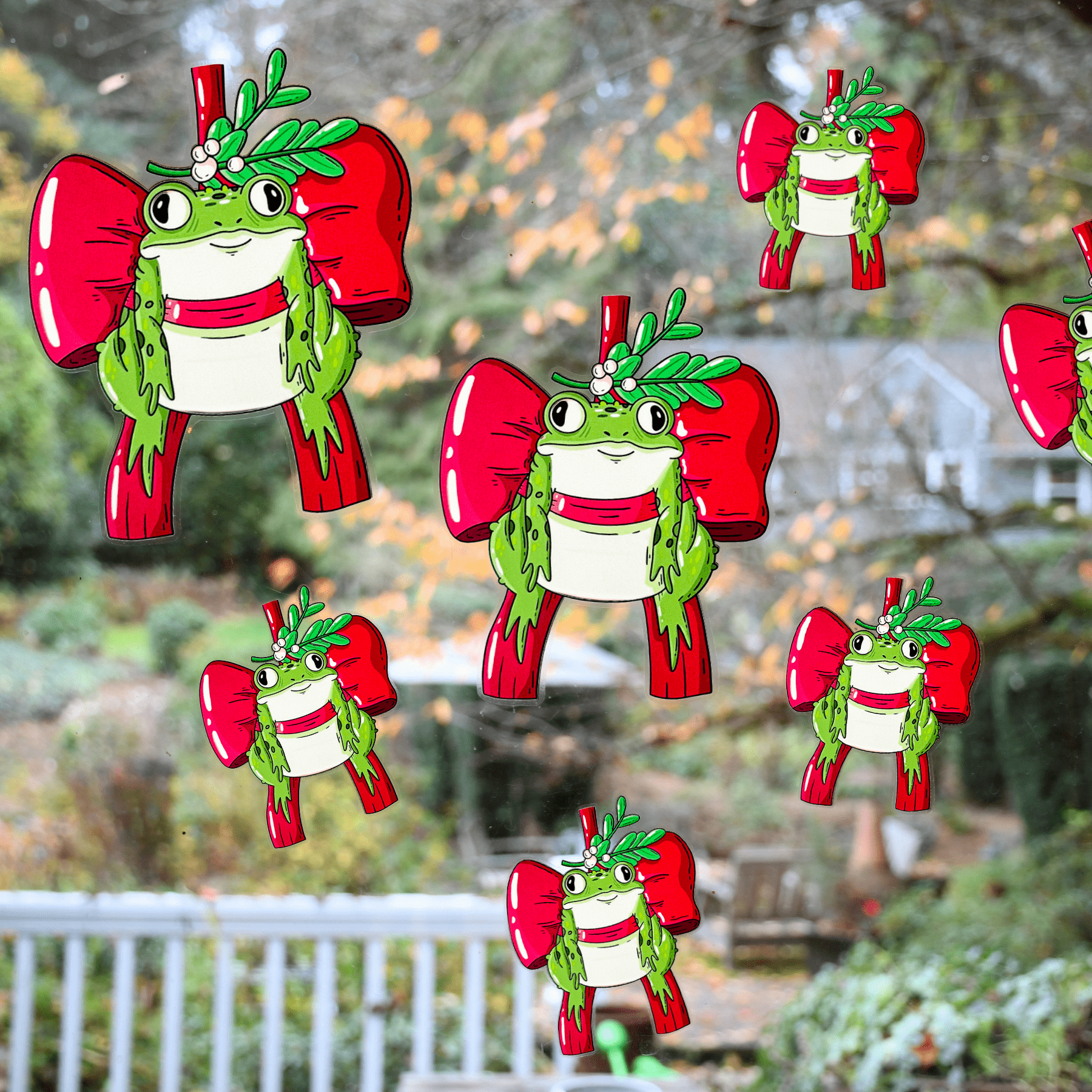 Mistletoad Window Clings - Mike Bennett Studios