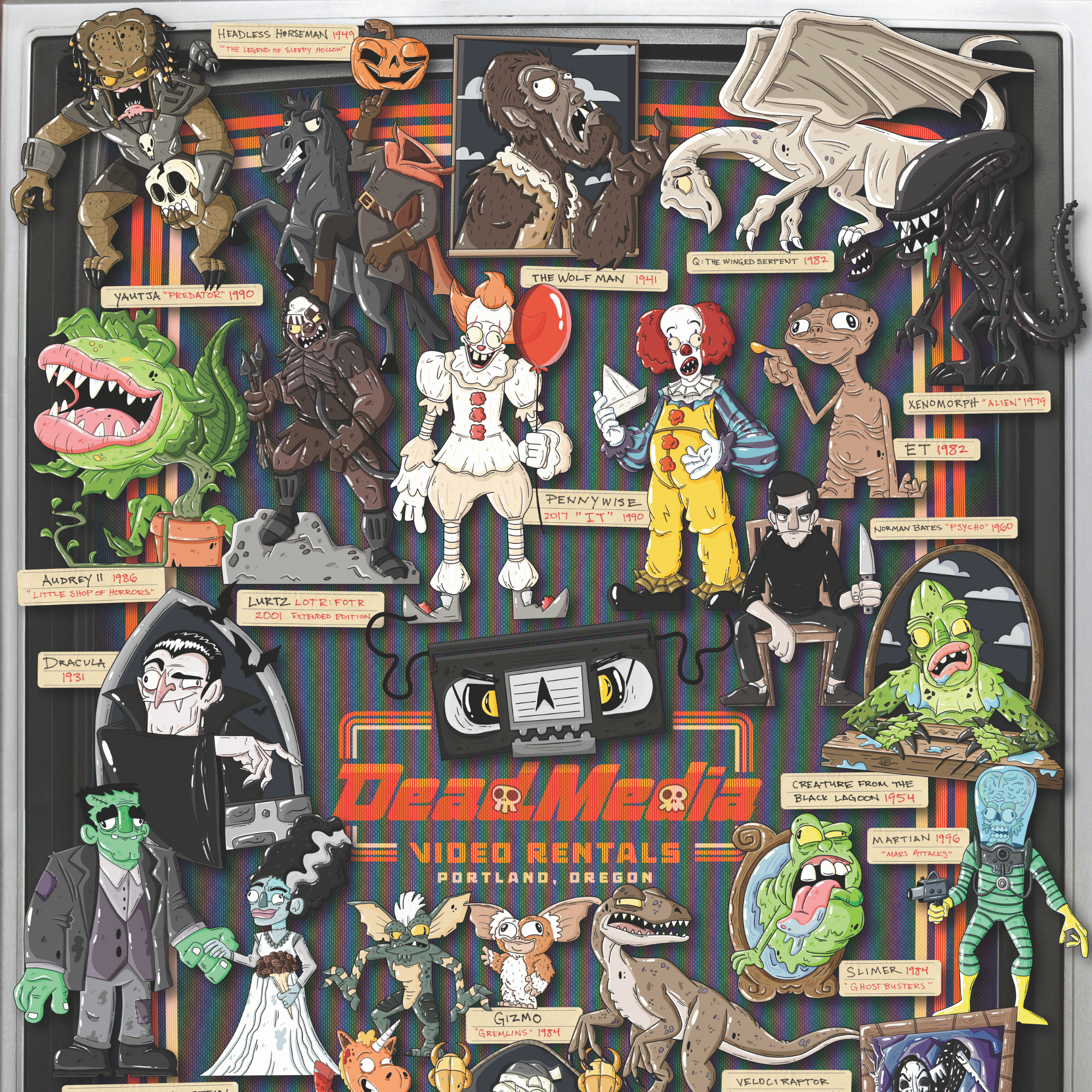 Dead Media Haunted House - Monster Poster