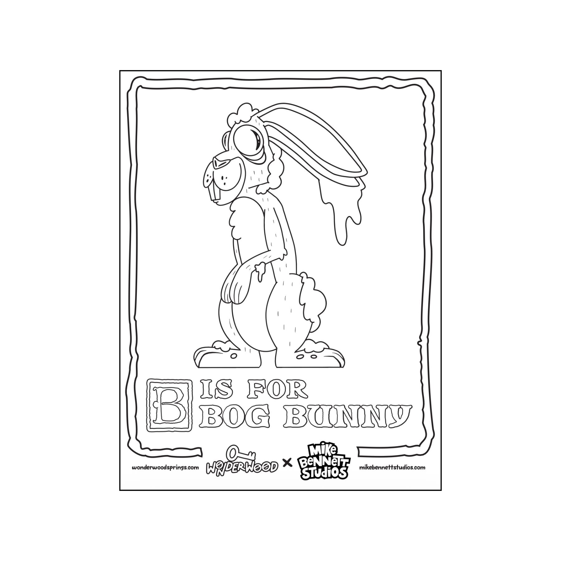 FREE Wonderwood Alpha-Bestiary Coloring Sheets - Mike Bennett Studios