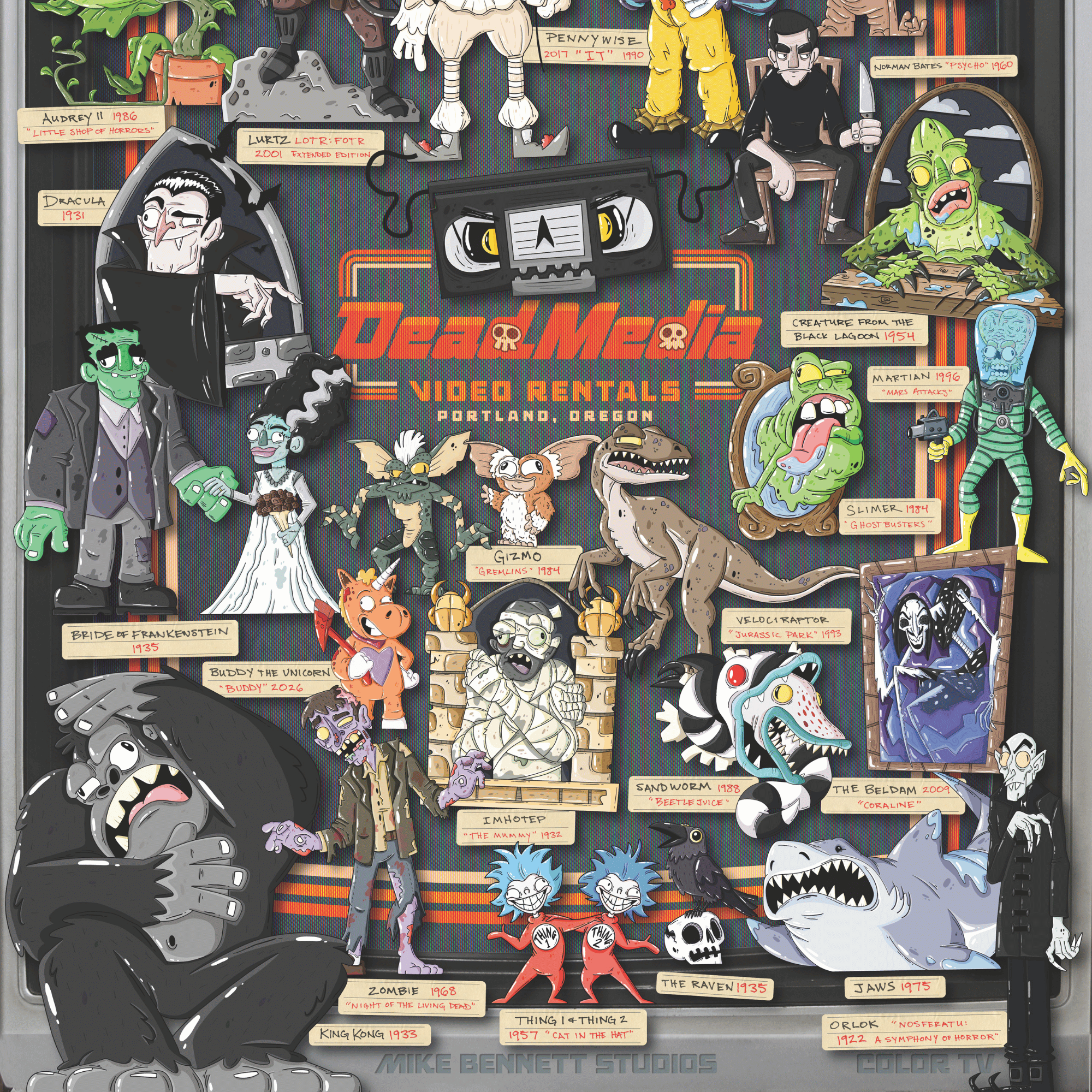 Dead Media Haunted House - Monster Poster