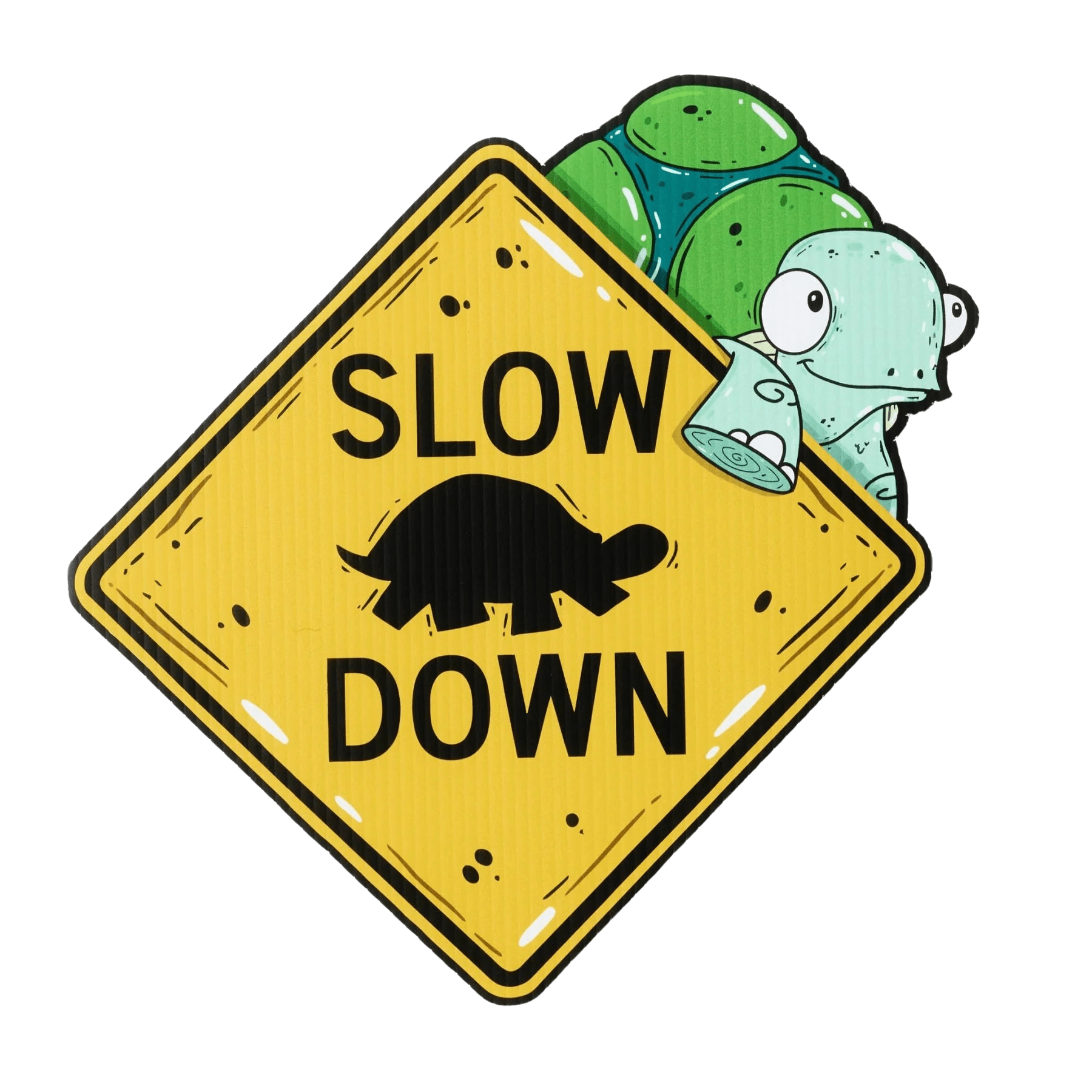 Terrance the Turtle Mini "Slow Down" Yard Sign - Mike Bennett Studios