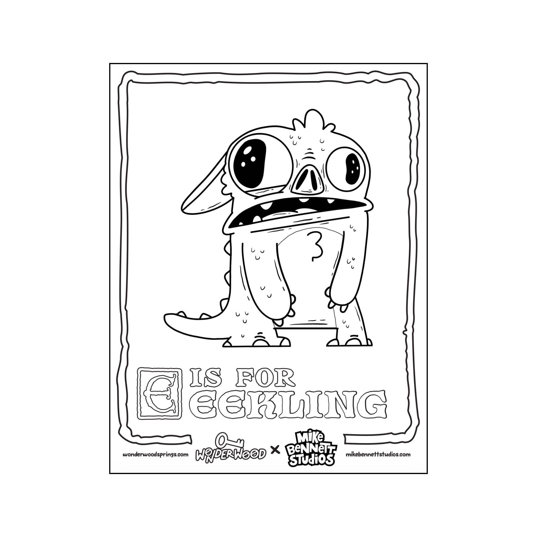FREE Wonderwood Alpha-Bestiary Coloring Sheets - Mike Bennett Studios