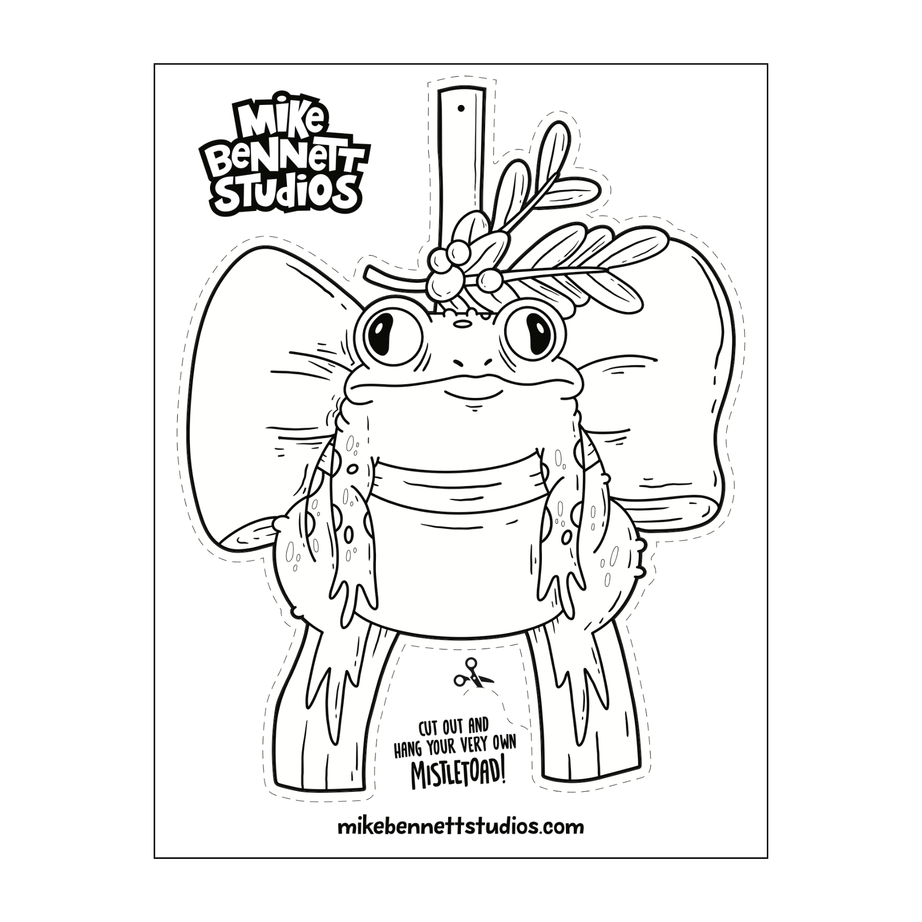 FREE Mistletoad Coloring Sheets - primary