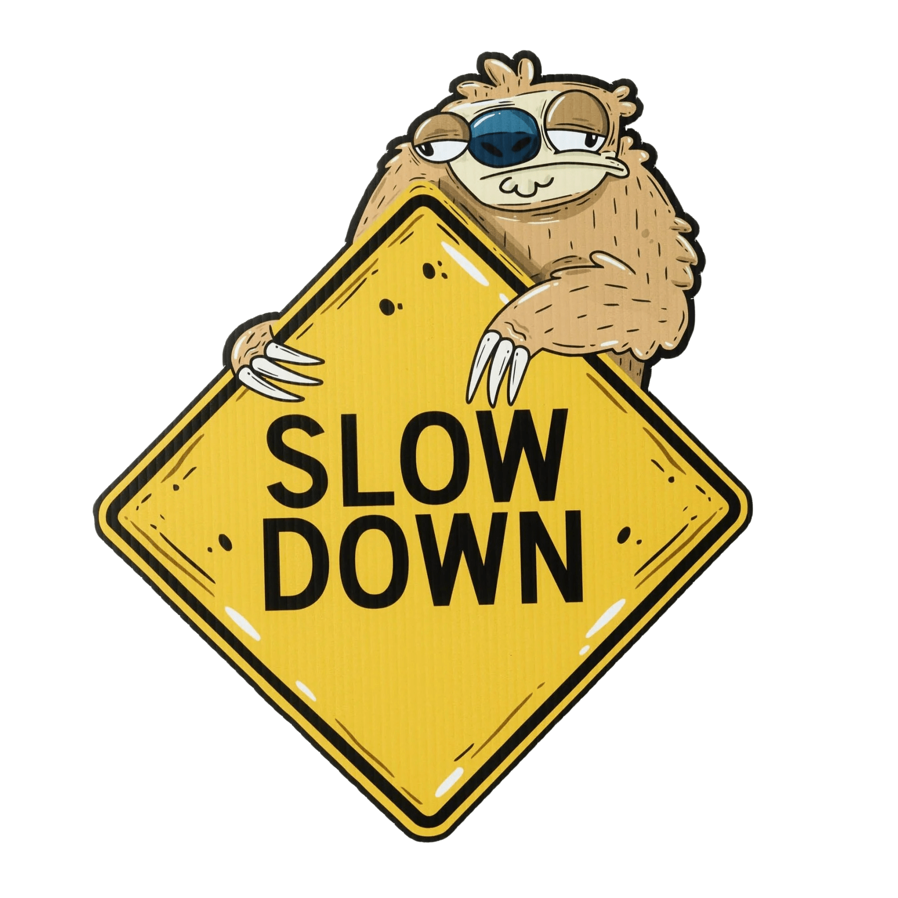 Sofia the Sloth Mini "Slow Down" Yard Sign - Mike Bennett Studios