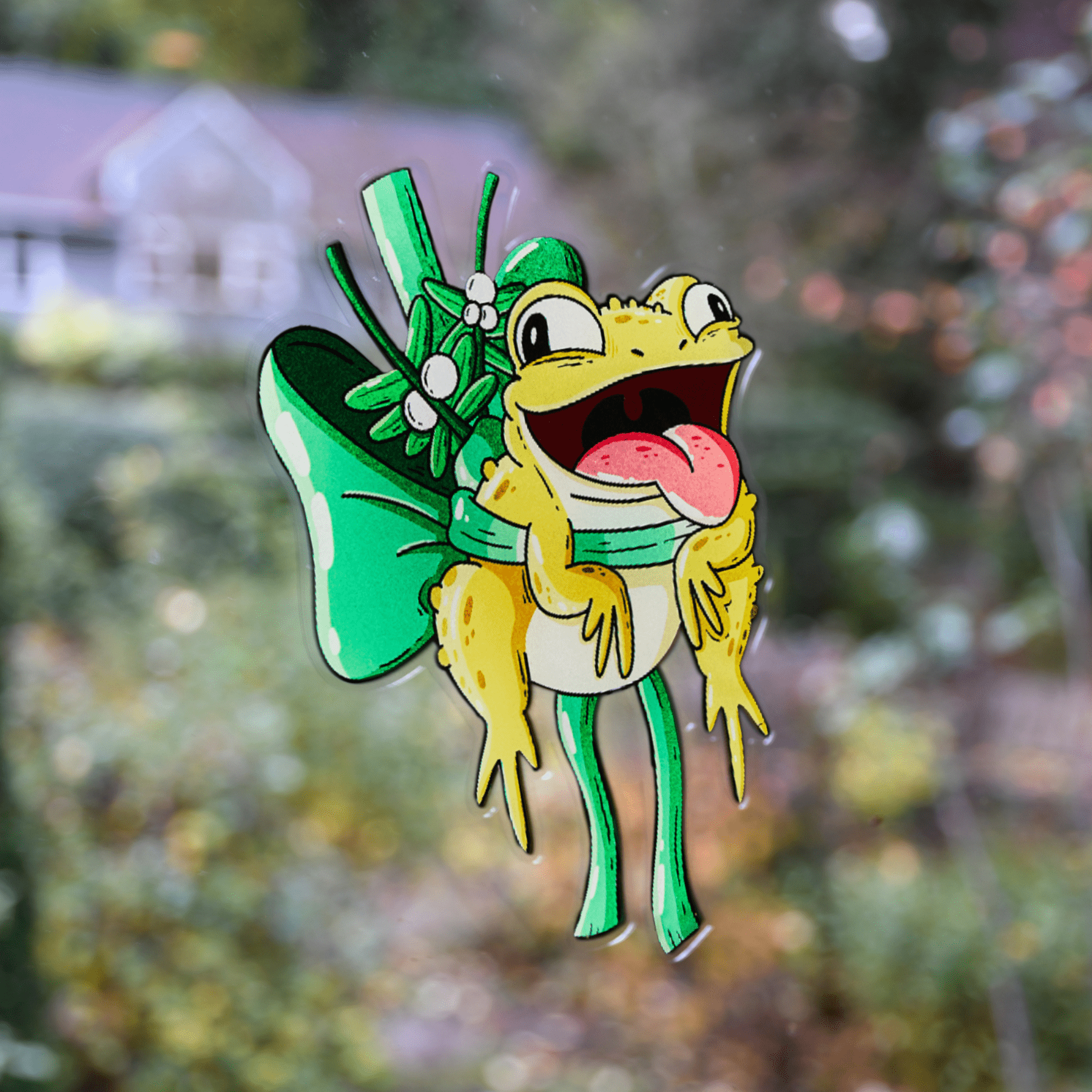 Mistletoad Window Clings - Mike Bennett Studios