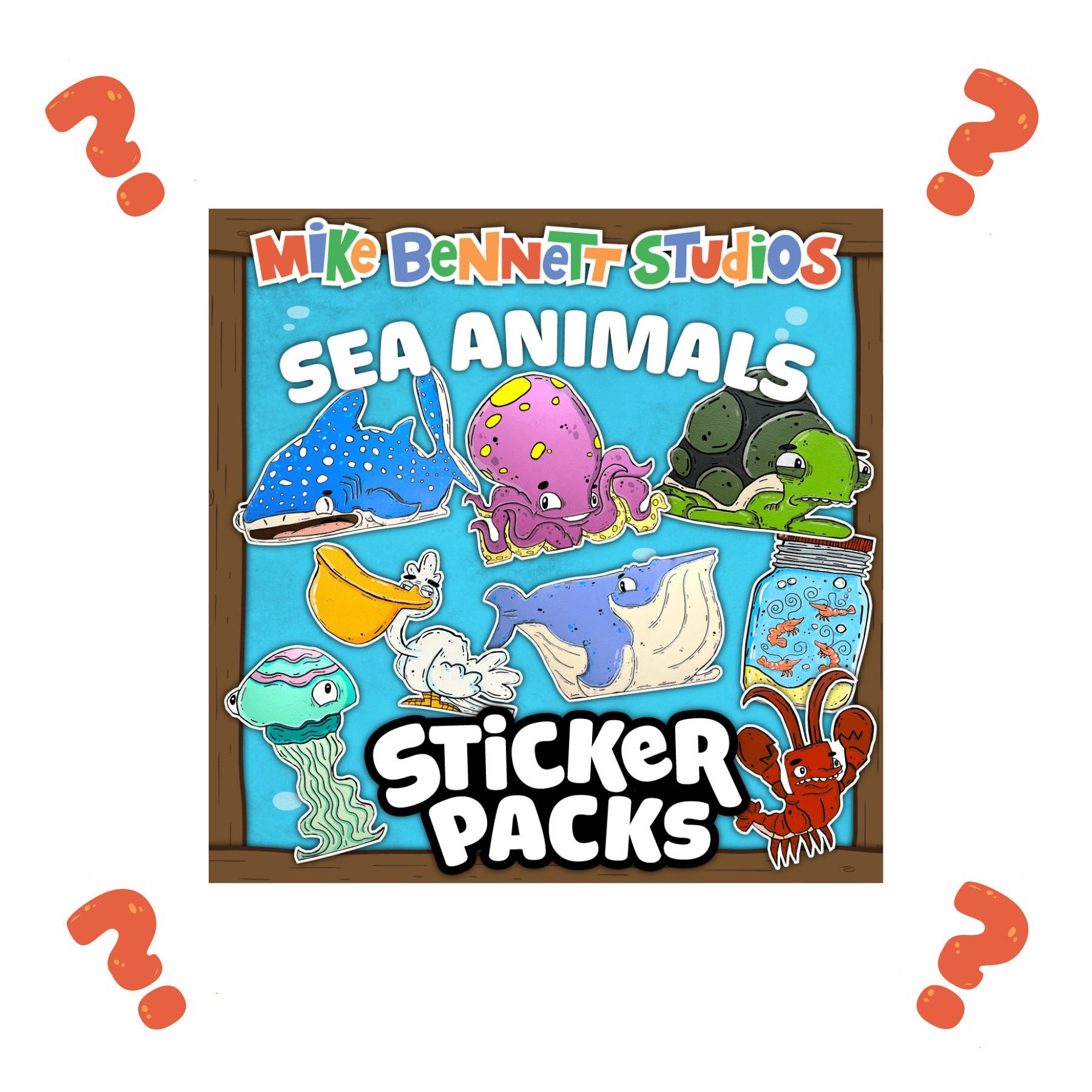 Sea Animals Mystery Sticker Pack - primary