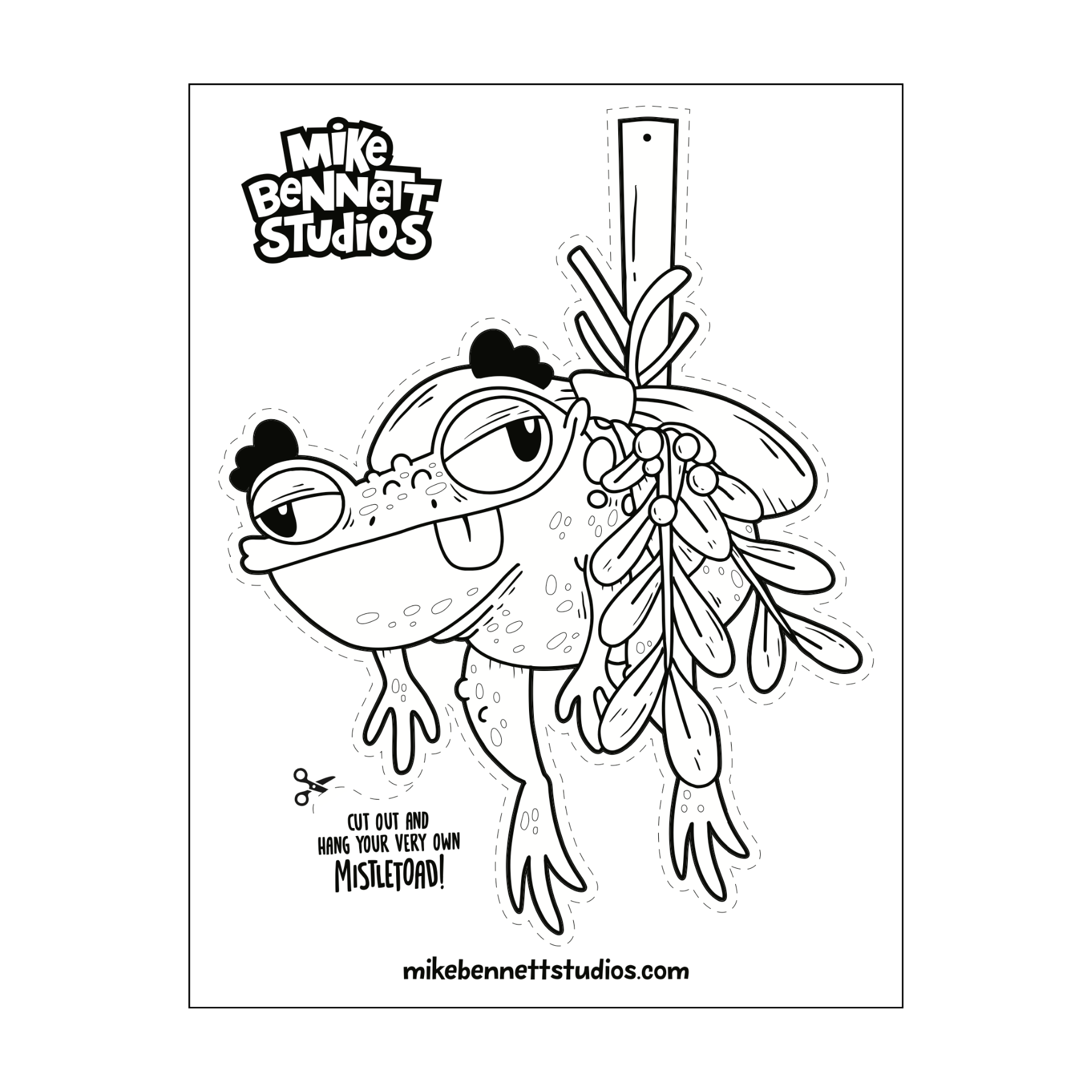 FREE Mistletoad Coloring Sheets - alternate