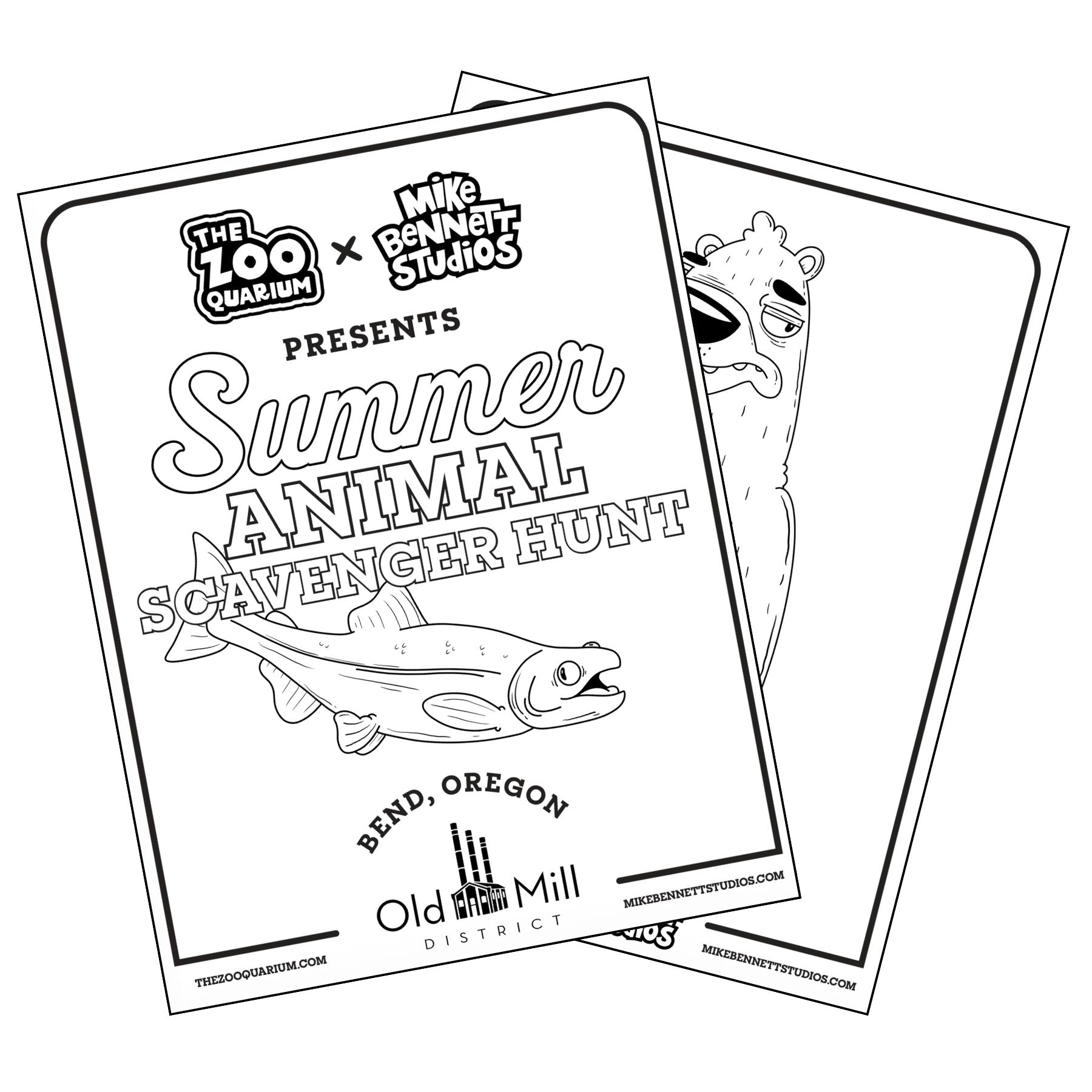 FREE PNW Animals Scavenger Hunt Coloring Sheets