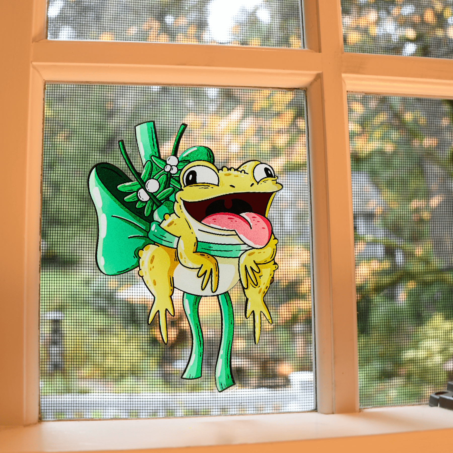 Mistletoad Window Clings - Mike Bennett Studios