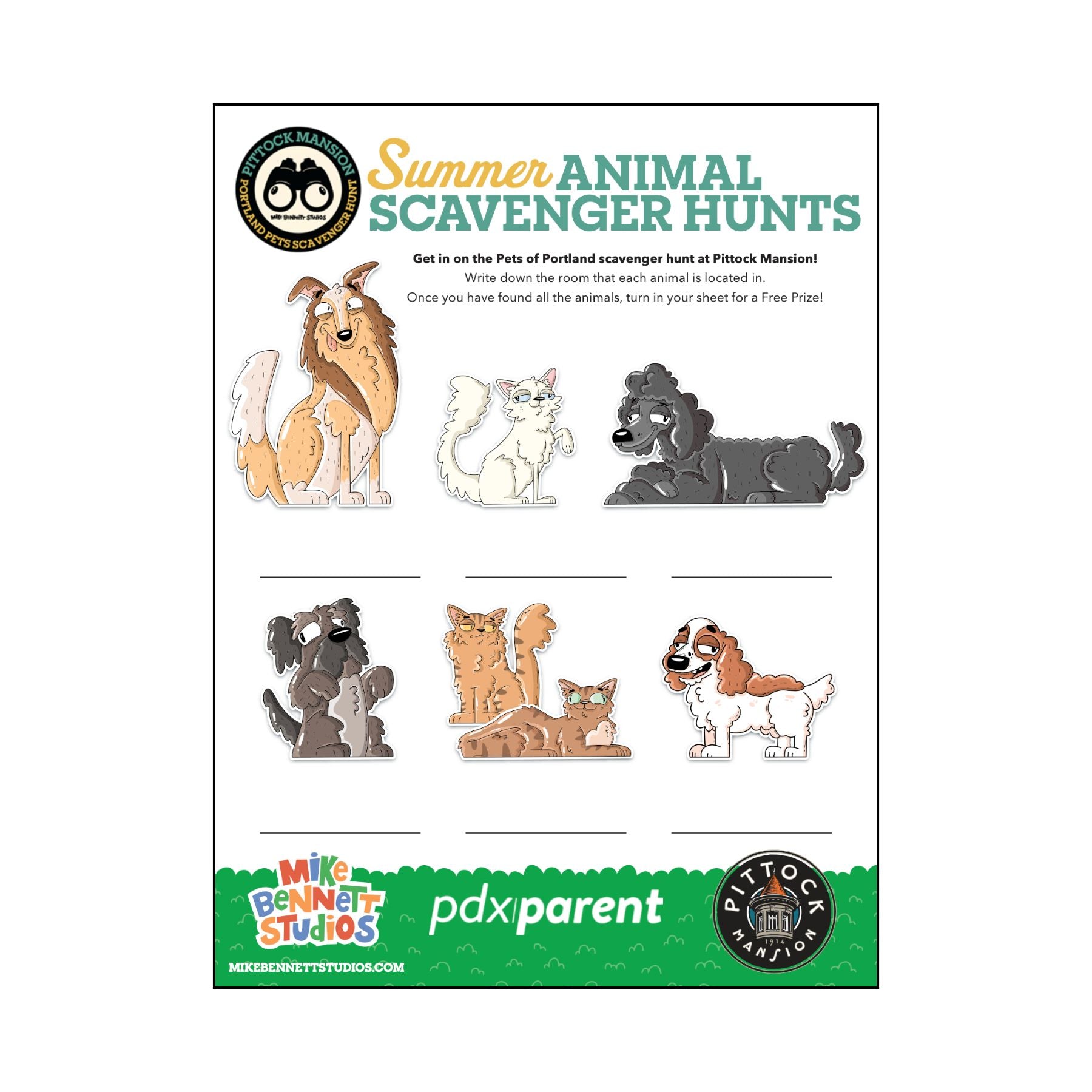 FREE Scavenger Hunt Sheet — Pittock Mansion, Portland - Mike Bennett Studios