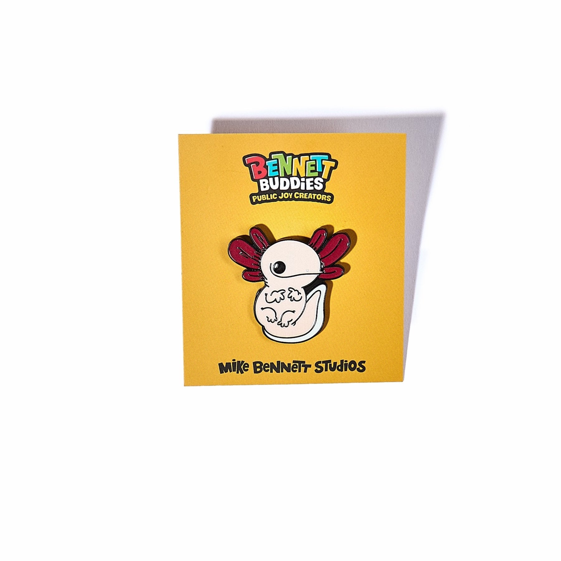 Pink Axolotl Enamel Pin - Mike Bennett Studios