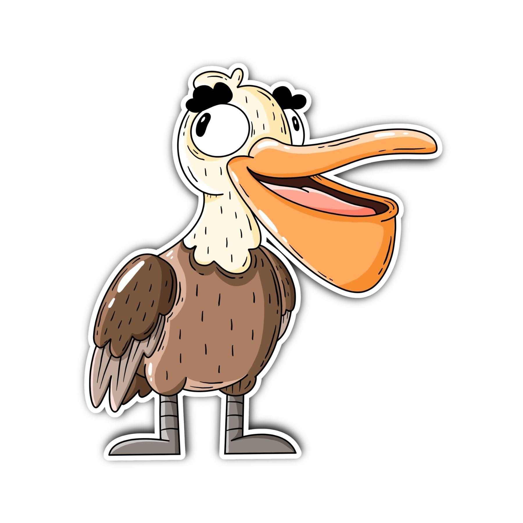 Brown Pelican Sticker - Mike Bennett Studios