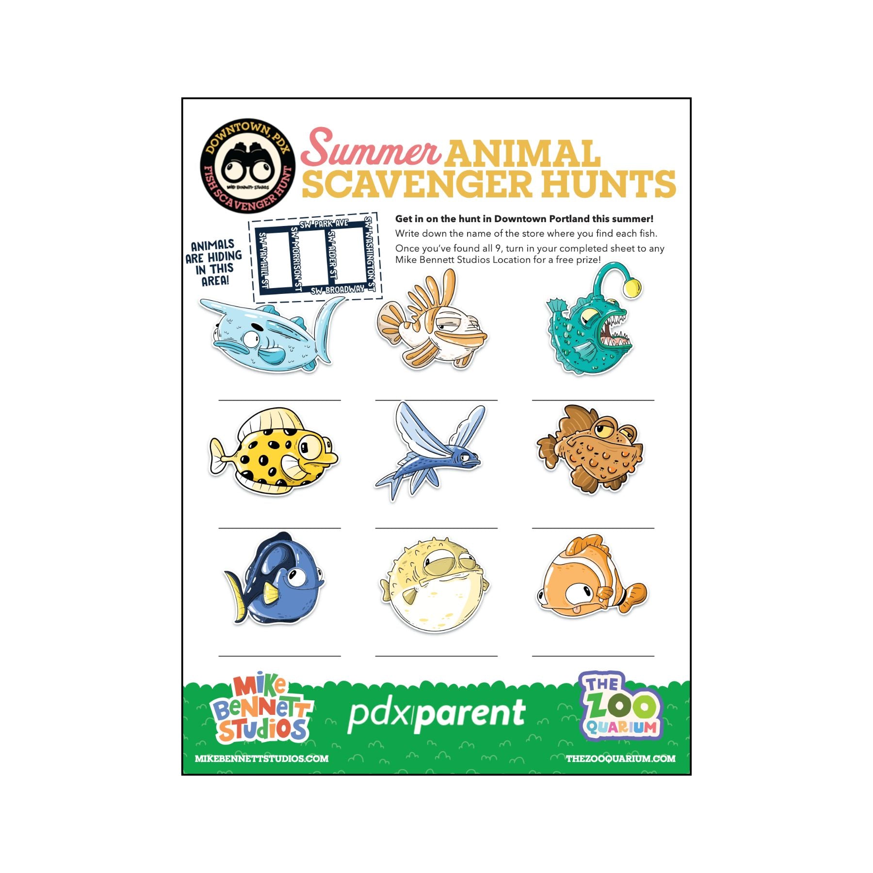 FREE Scavenger Hunt Sheet — Downtown Portland - Mike Bennett Studios