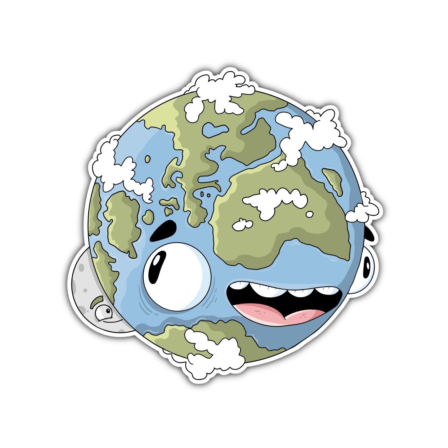 Earth - Happy Planet Sticker - Mike Bennett Studios