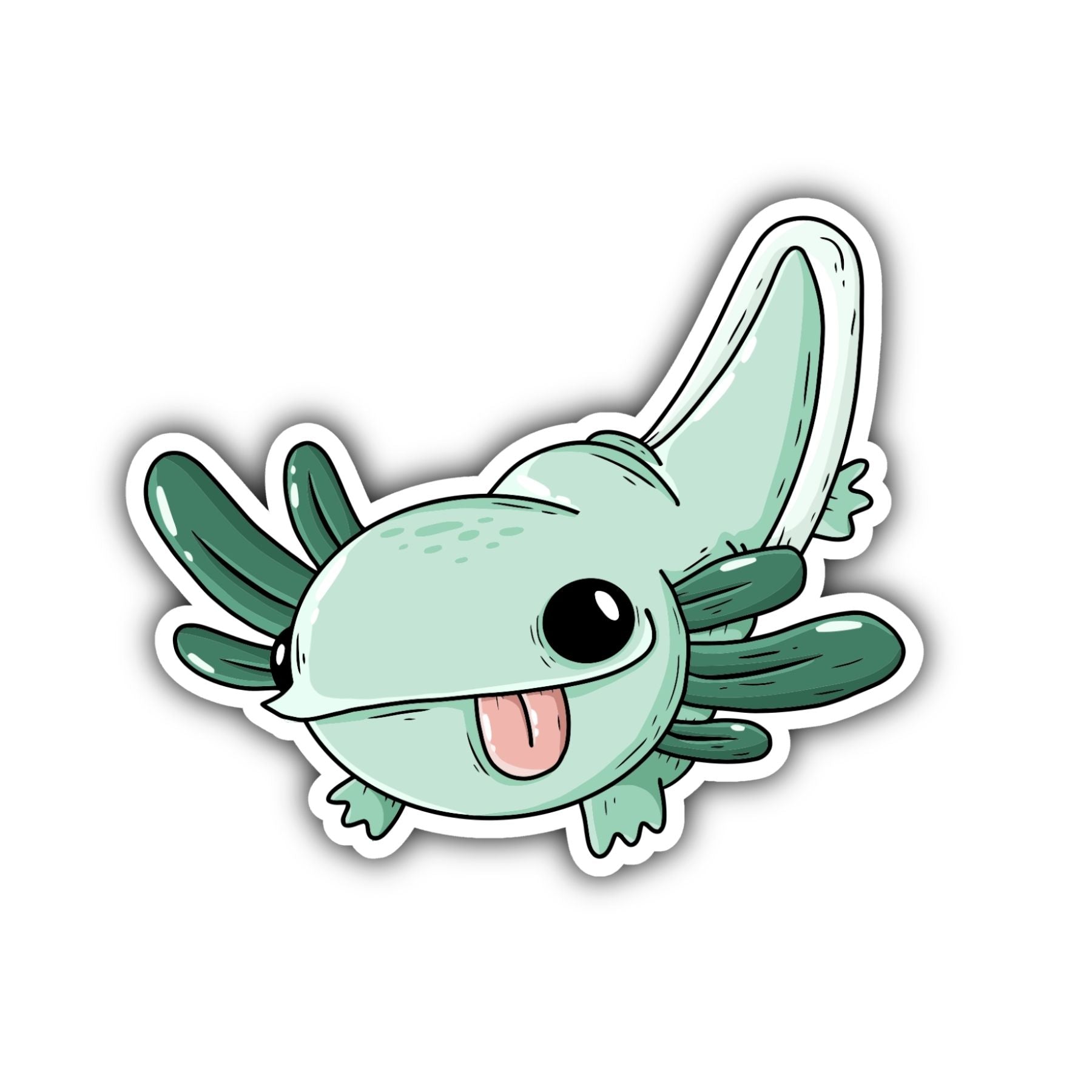 Green Axolotl Sticker - Mike Bennett Studios