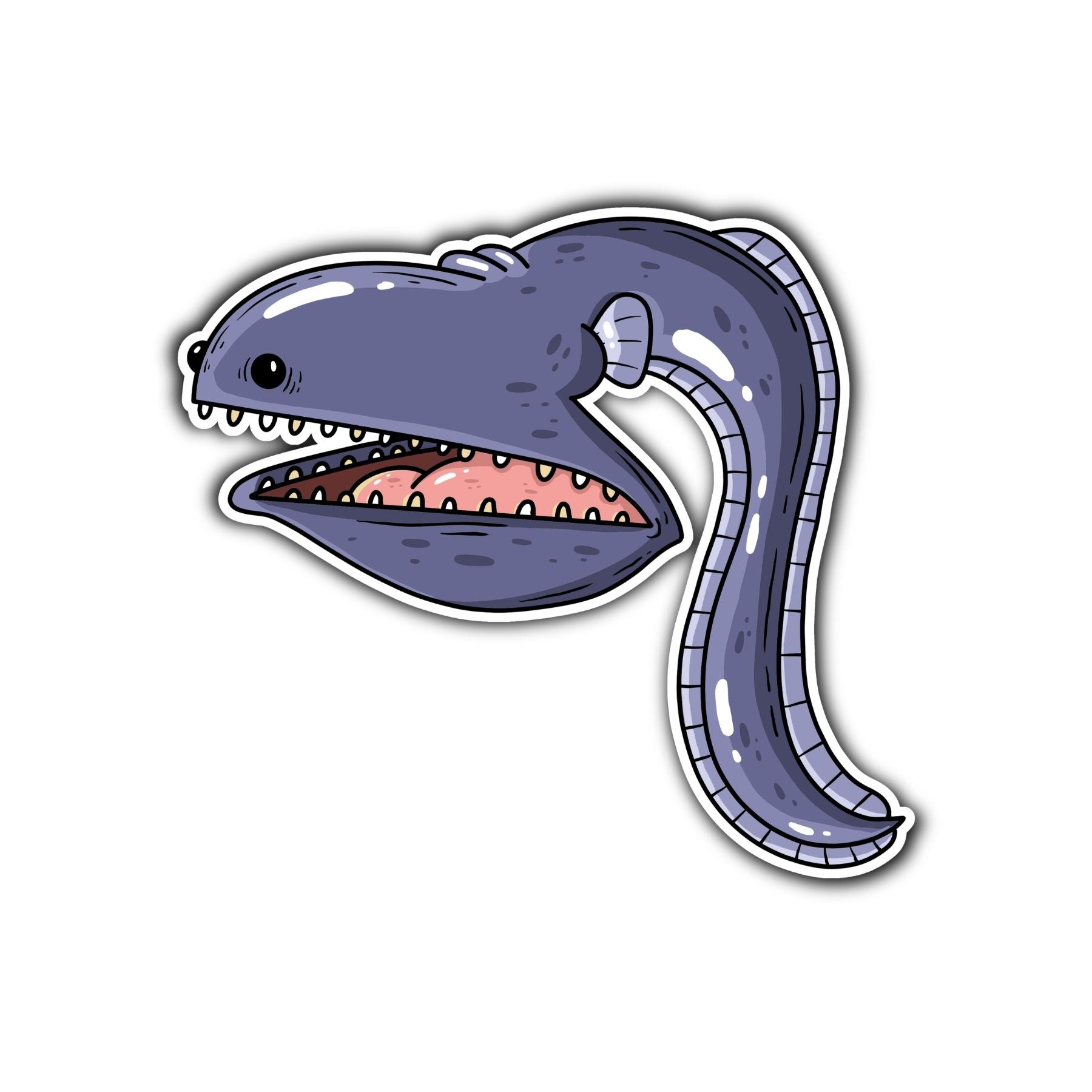 Gulper Eel Sticker - Mike Bennett Studios
