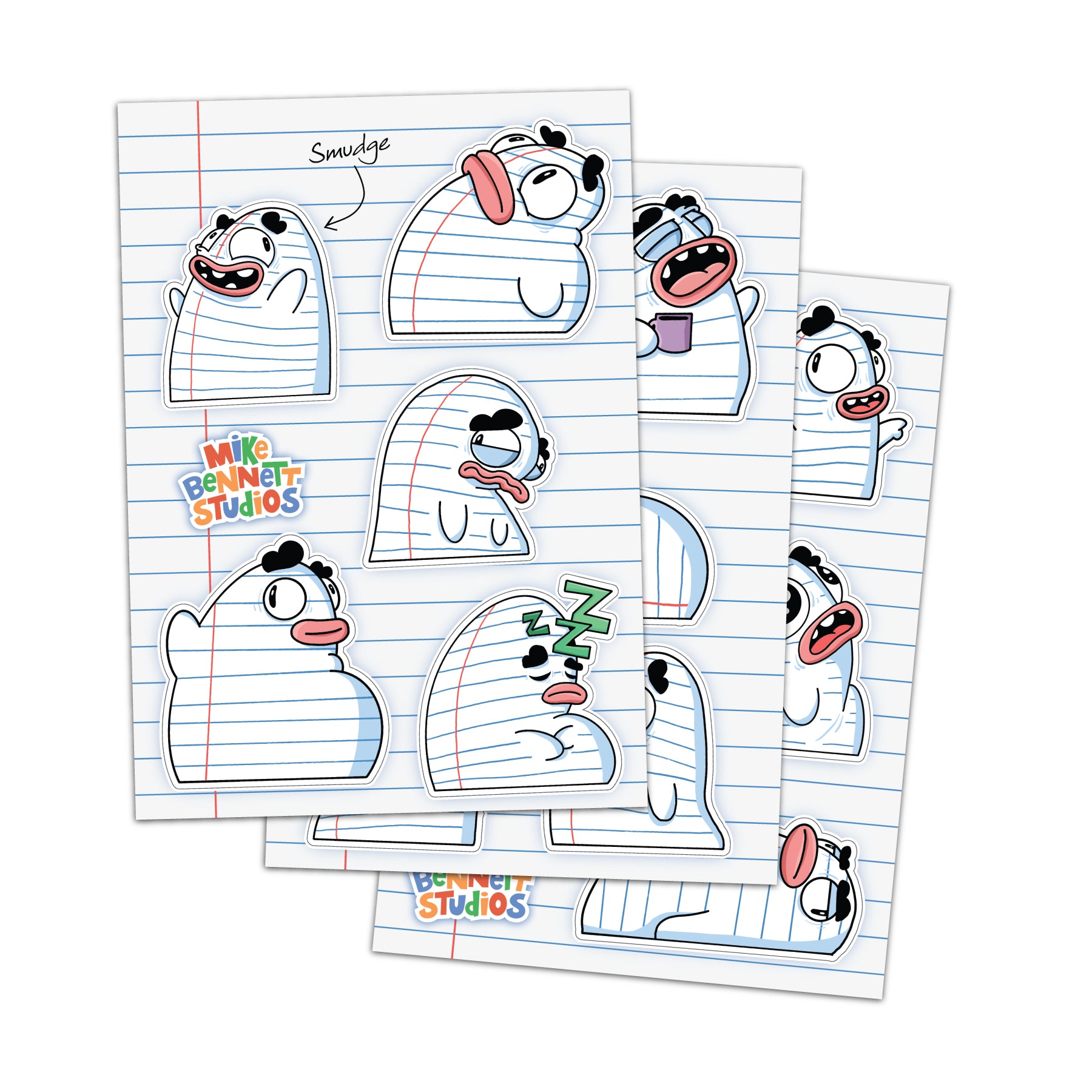 Smudge 3 - Pack Sticker Sheets - Mike Bennett Studios