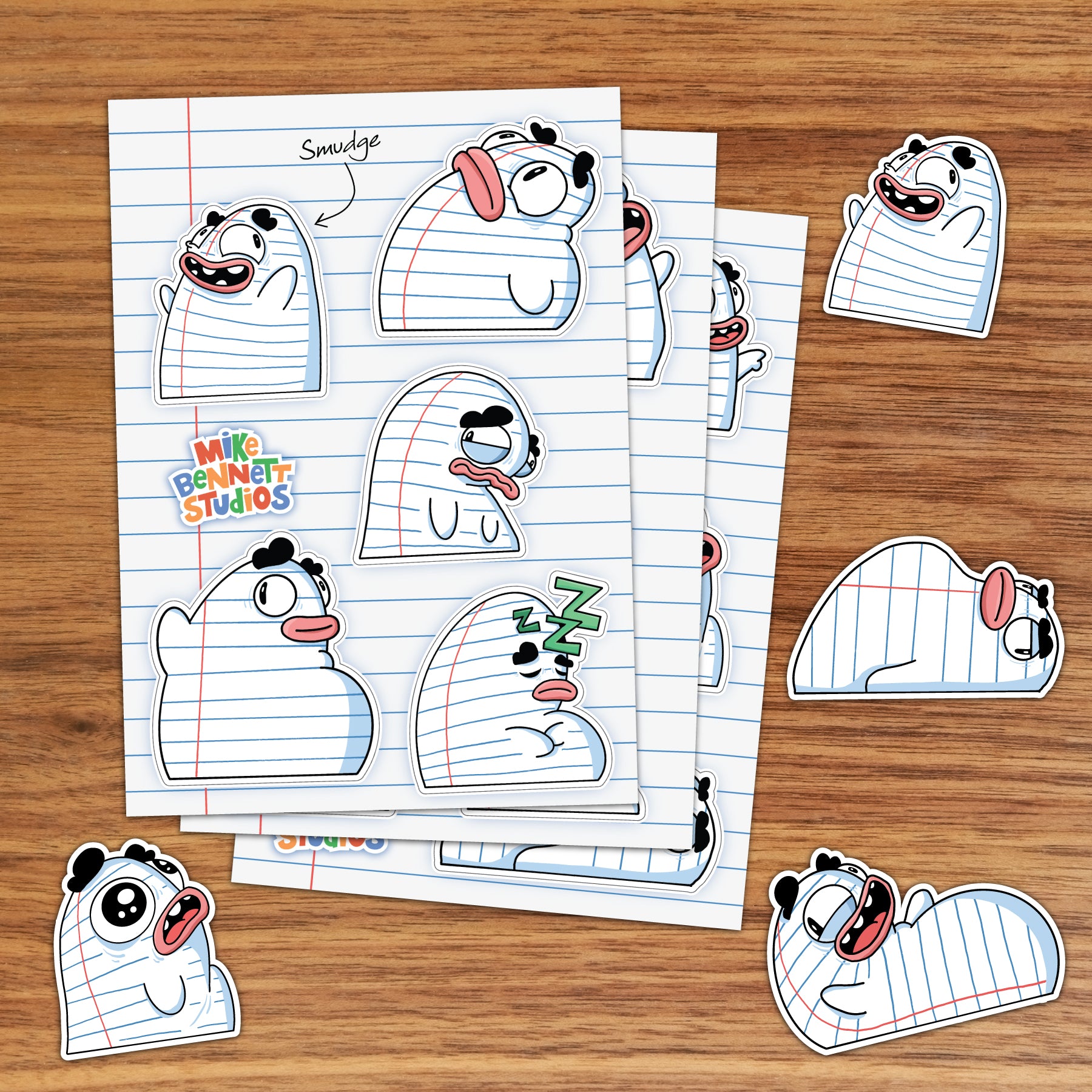 Smudge 3 - Pack Sticker Sheets - Mike Bennett Studios