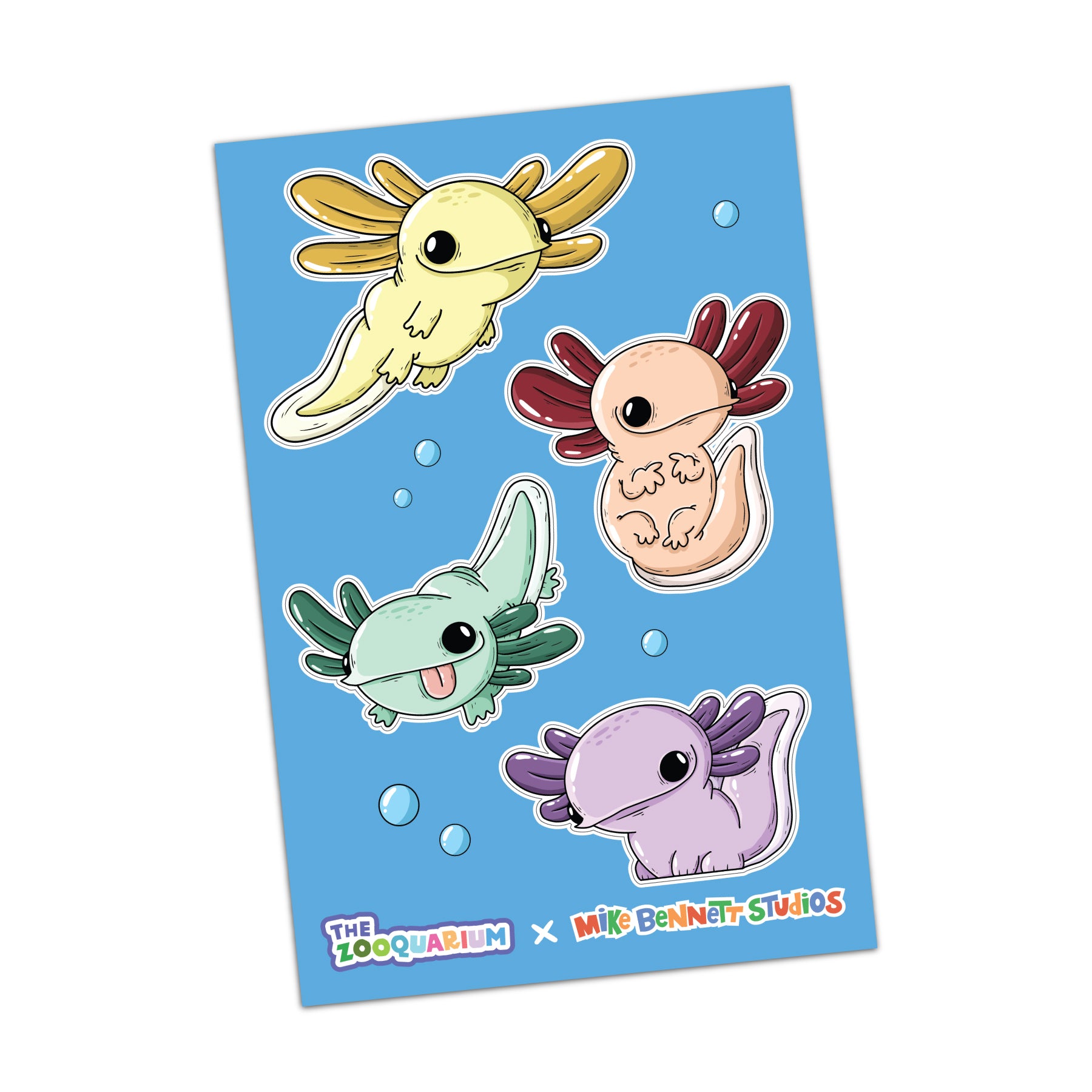Zooquarium Axolotls Sticker Sheet - primary