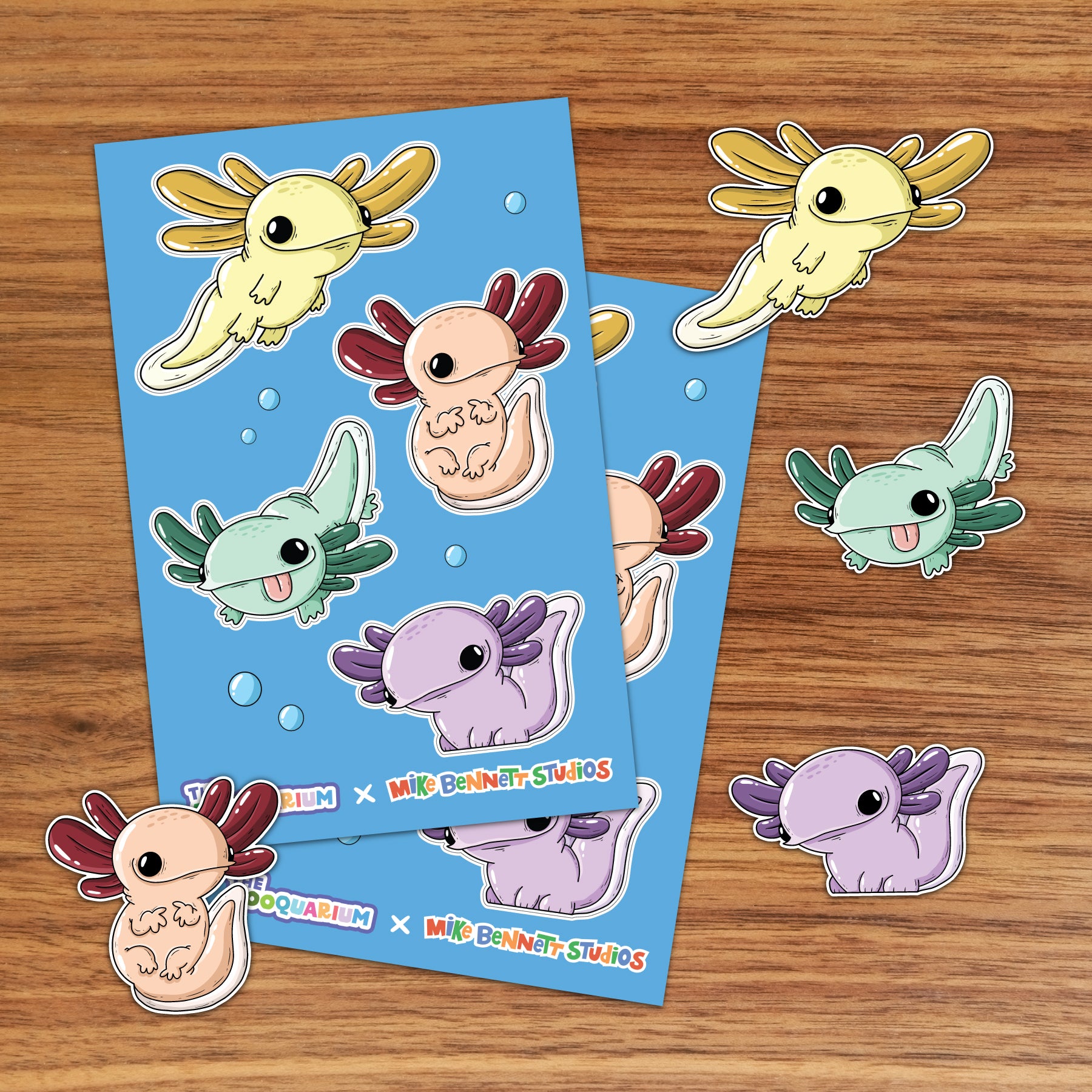 Zooquarium Axolotls Sticker Sheet - alternate