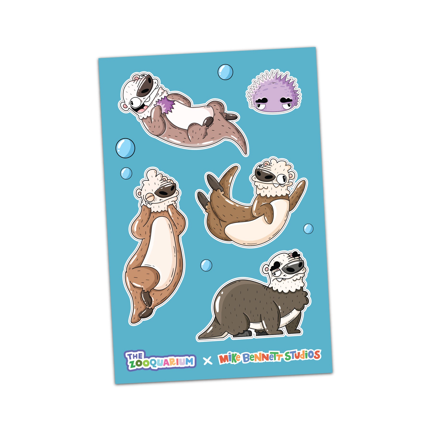 Zooquarium Sea Otters 4 - Pack Sticker Sheets - Mike Bennett Studios
