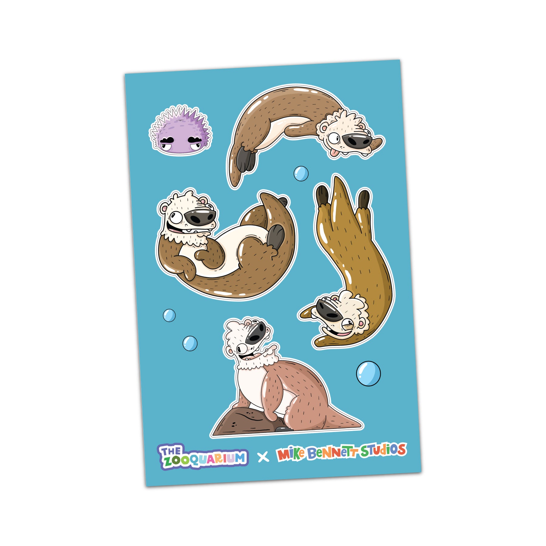 Zooquarium Sea Otters 4 - Pack Sticker Sheets - Mike Bennett Studios