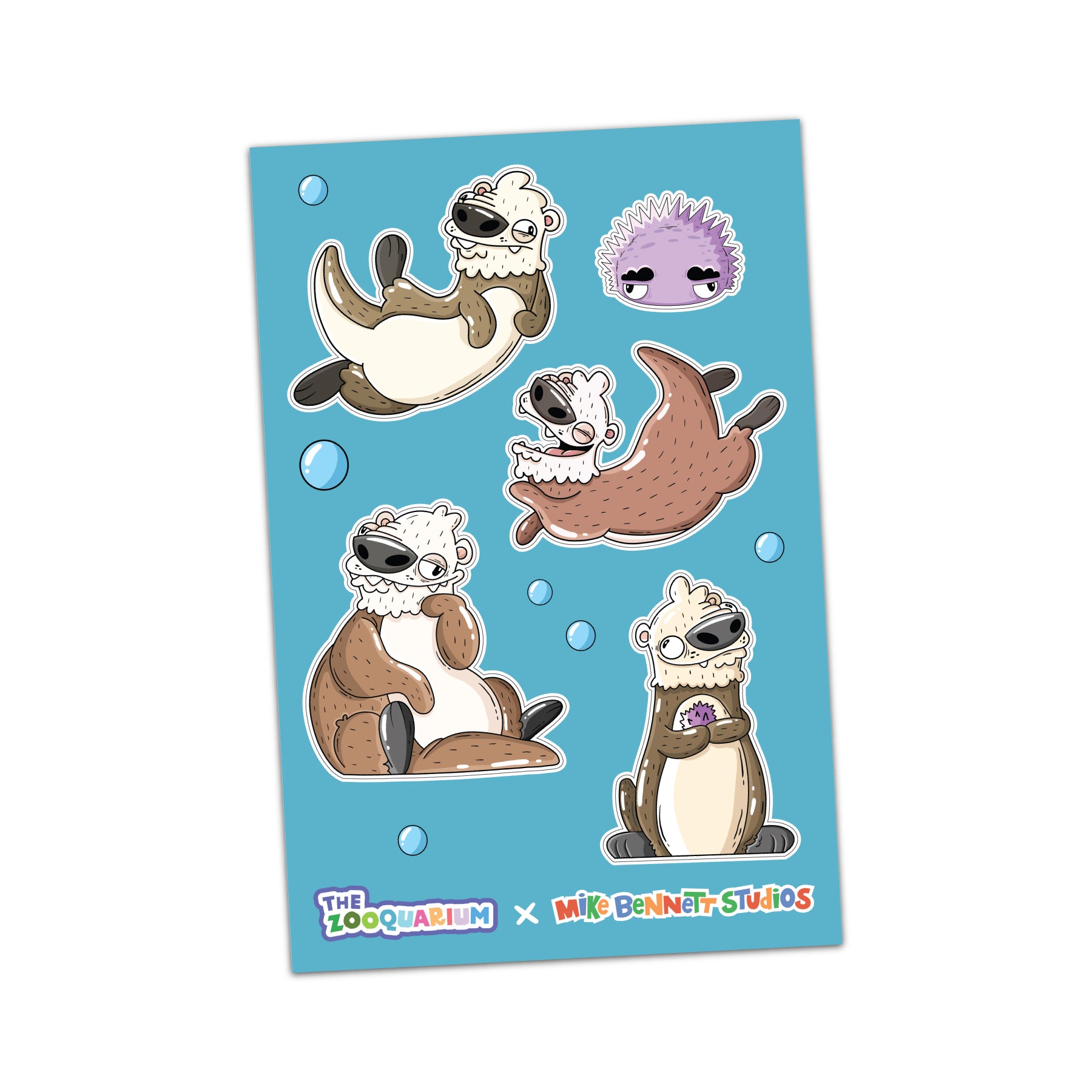 Zooquarium Sea Otters 4 - Pack Sticker Sheets - Mike Bennett Studios