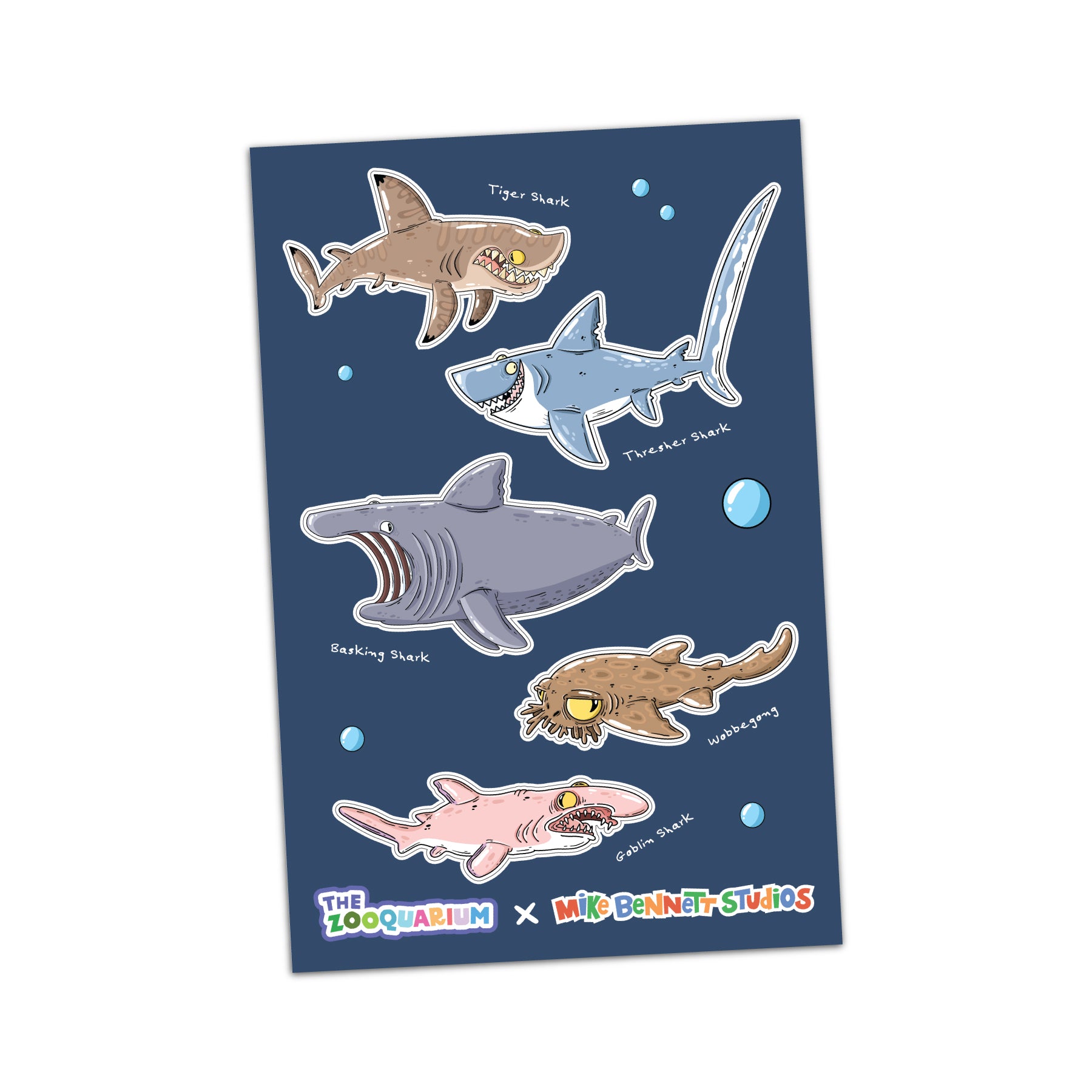 Zooquarium Sharks 2 - Pack Sticker Sheets - Mike Bennett Studios