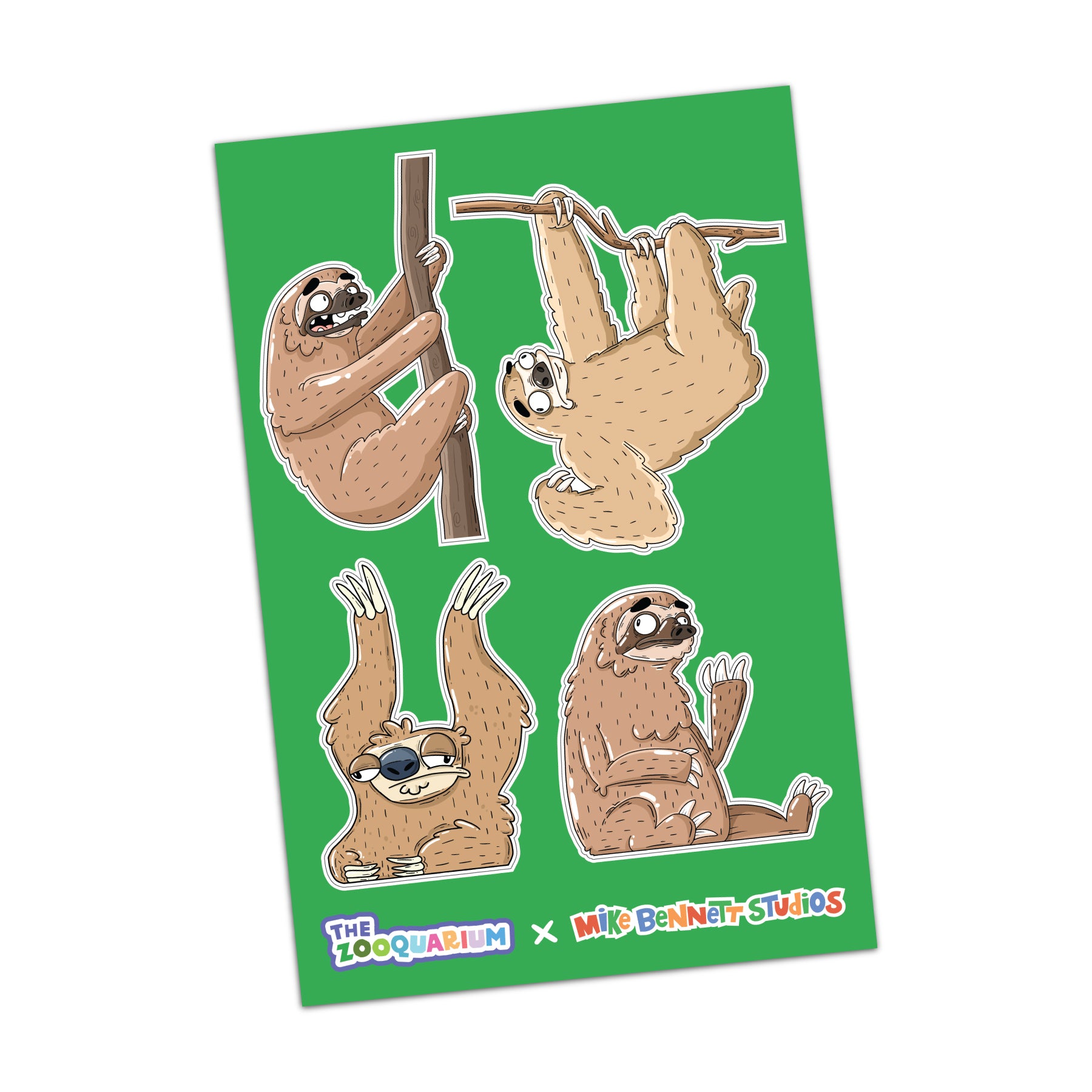 Zooquarium Sloths Sticker Sheet - Mike Bennett Studios