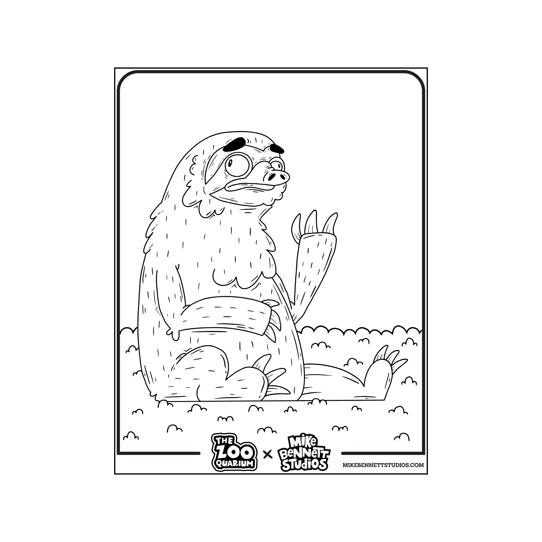 Zooquarium Sloth Coloring Sheets - Mike Bennett Studios
