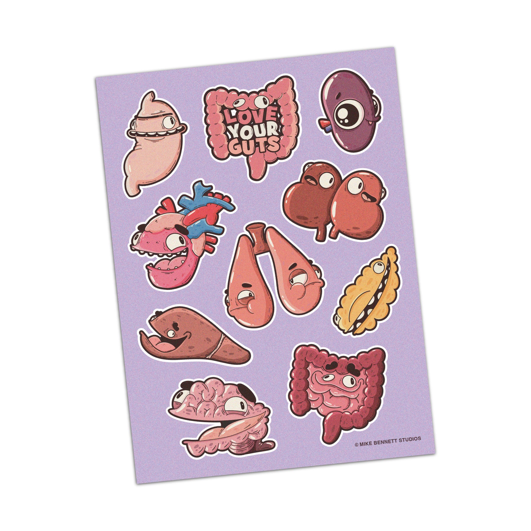 Love Your Guts Valentine's Sticker Sheet - primary