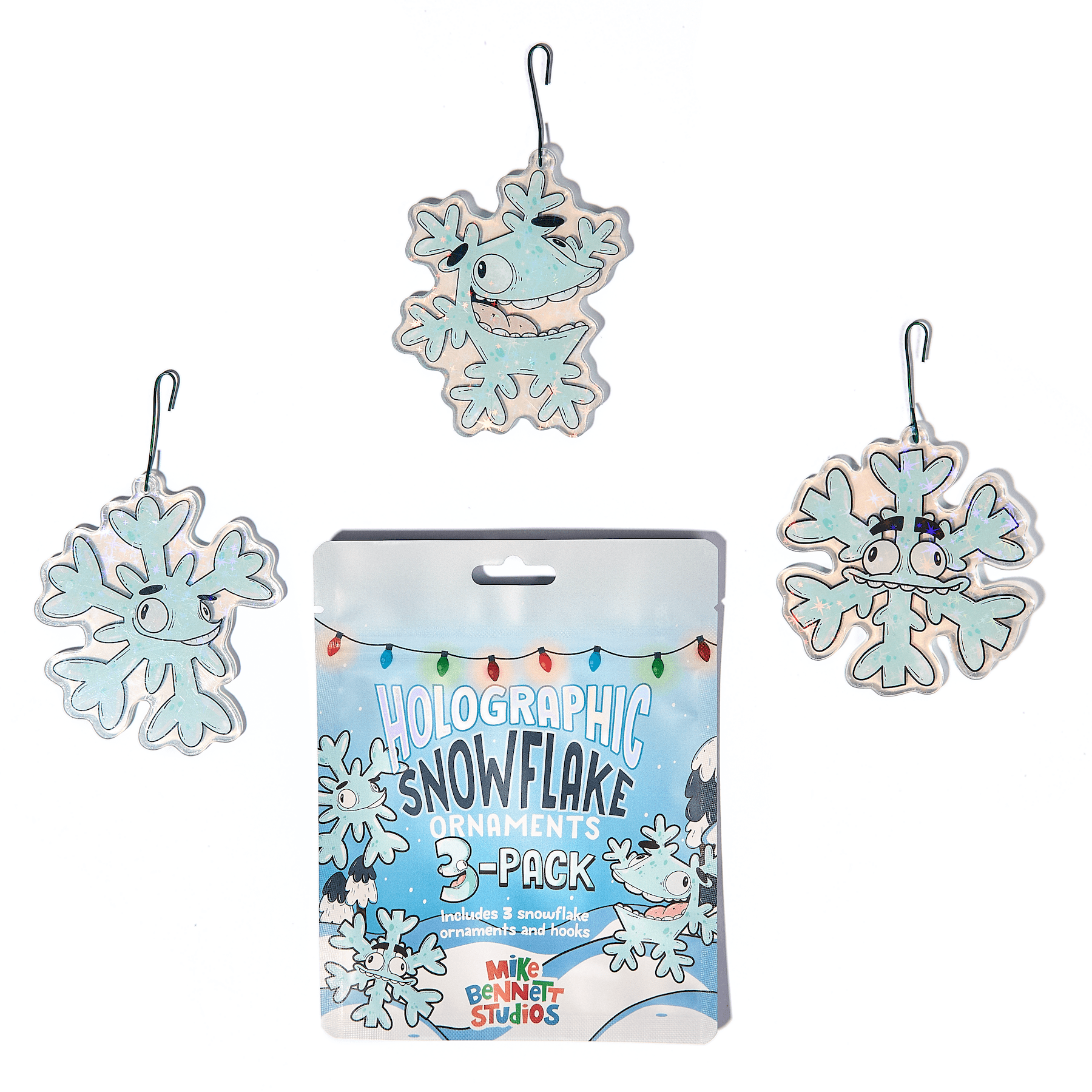 Snowflakes Ornament Set of 3 - Mike Bennett Studios