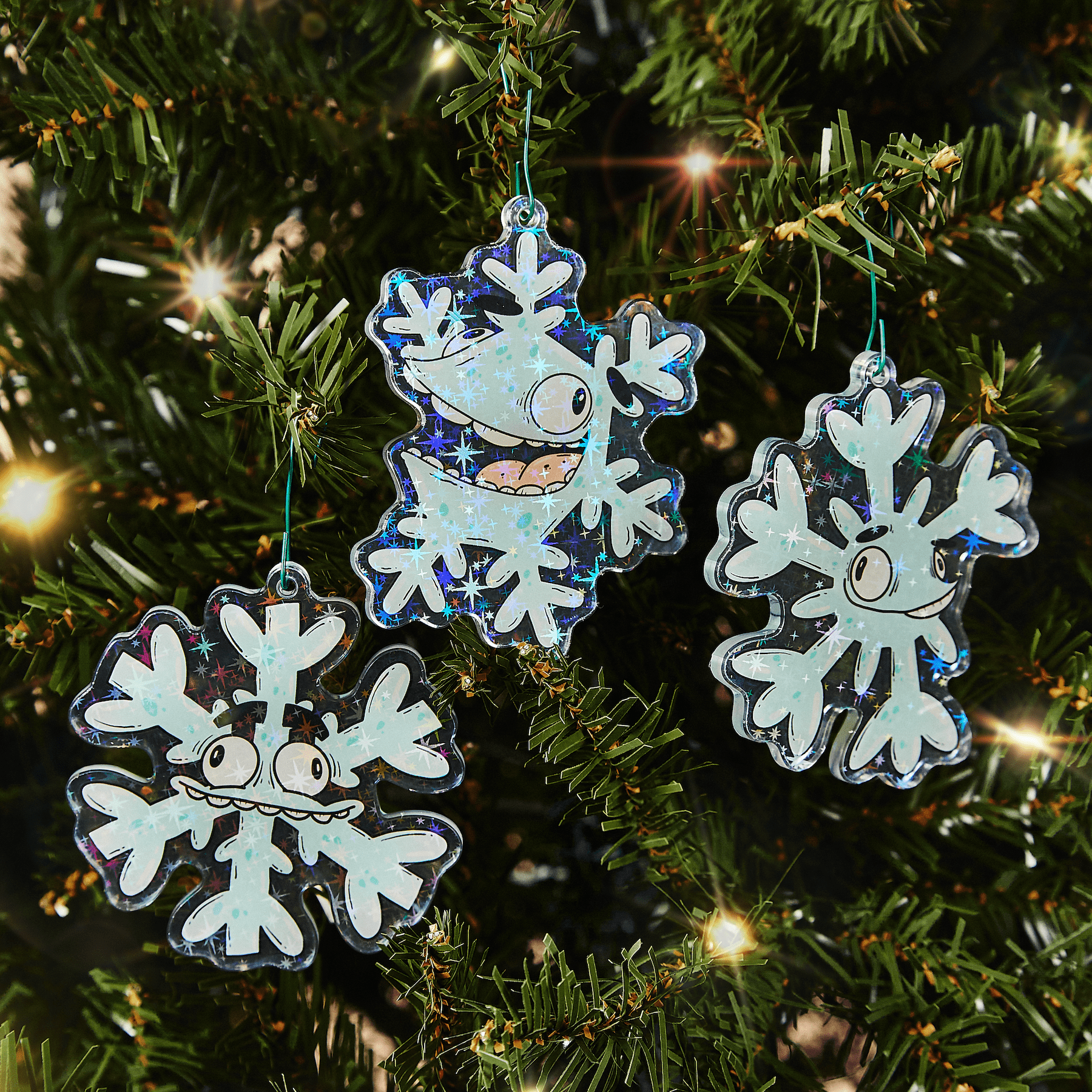Snowflakes Ornaments - Set of 3 - alternate