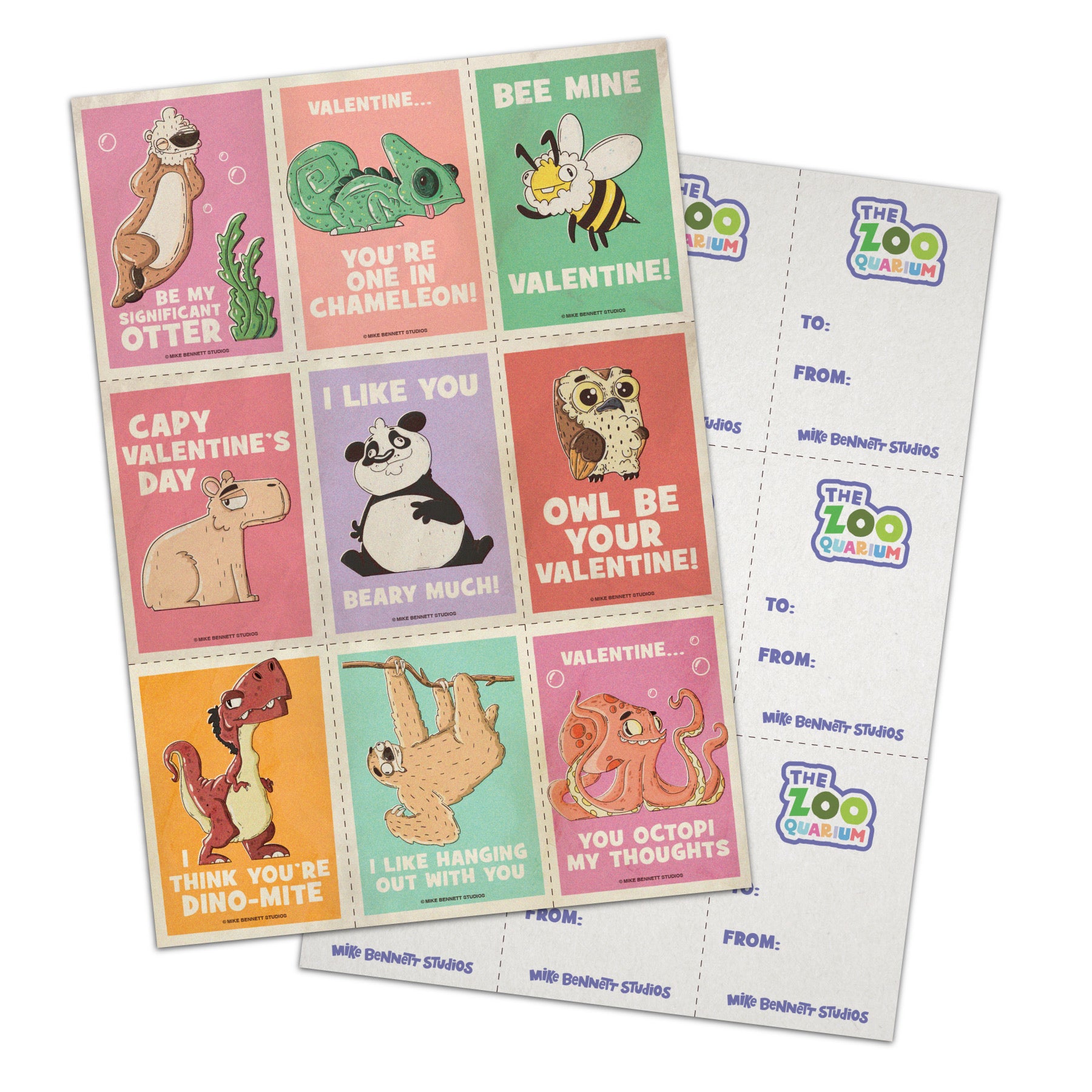 Zooquarium Valentines Cards - primary