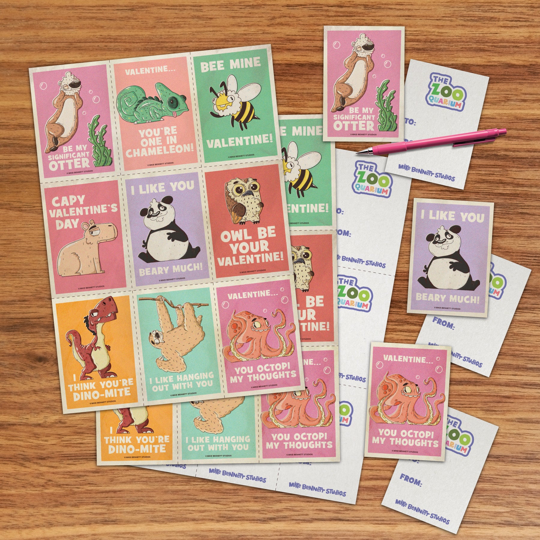 Zooquarium Valentines Cards - alternate