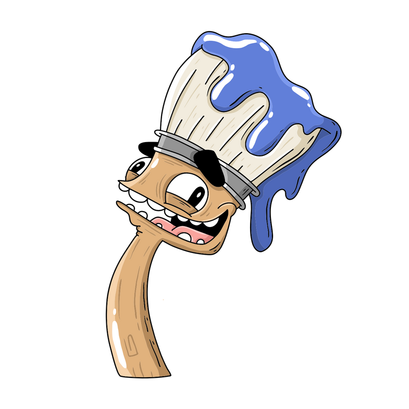 Cartoon paint brush by Mike Bennett Studios