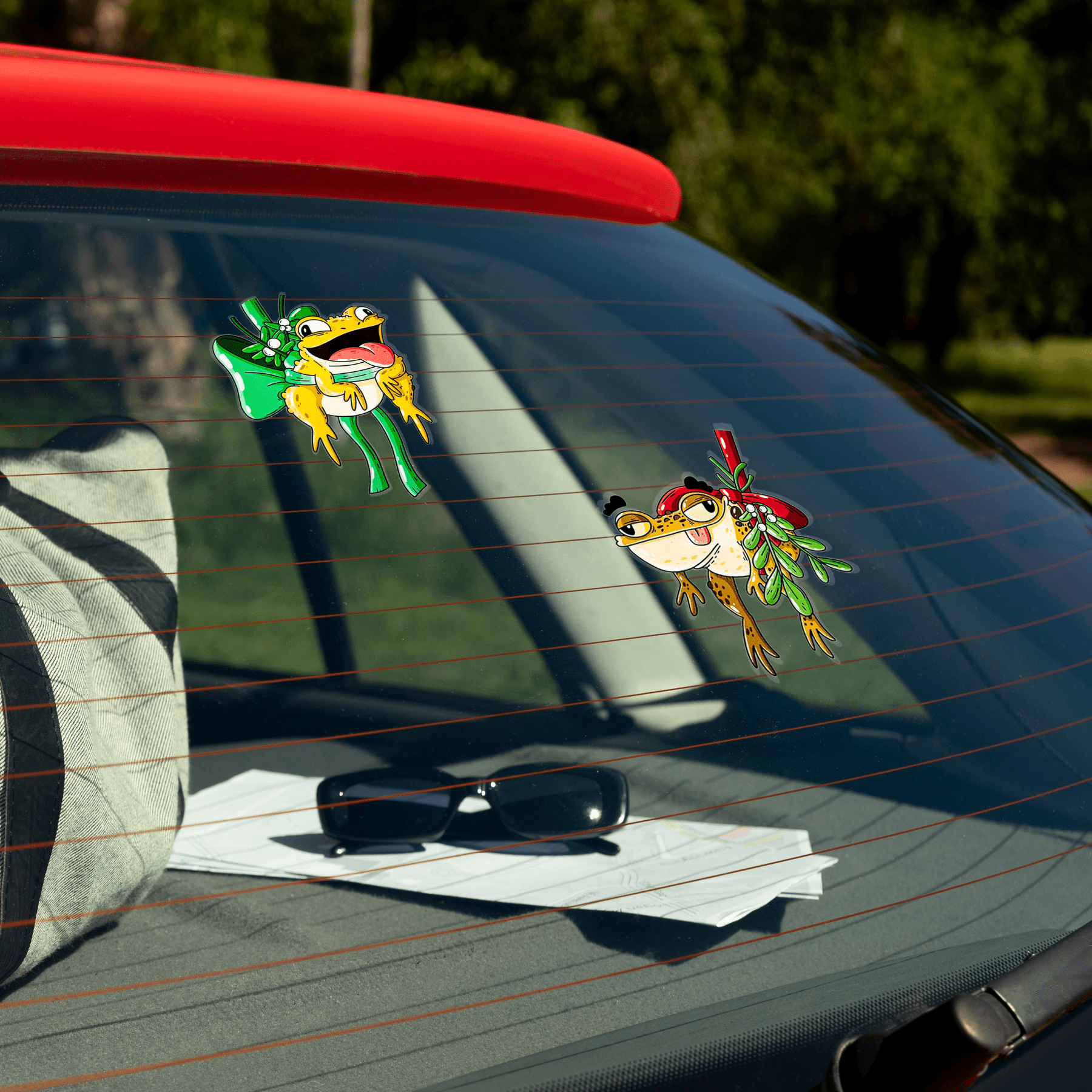 Mistletoad Window Clings - Mike Bennett Studios