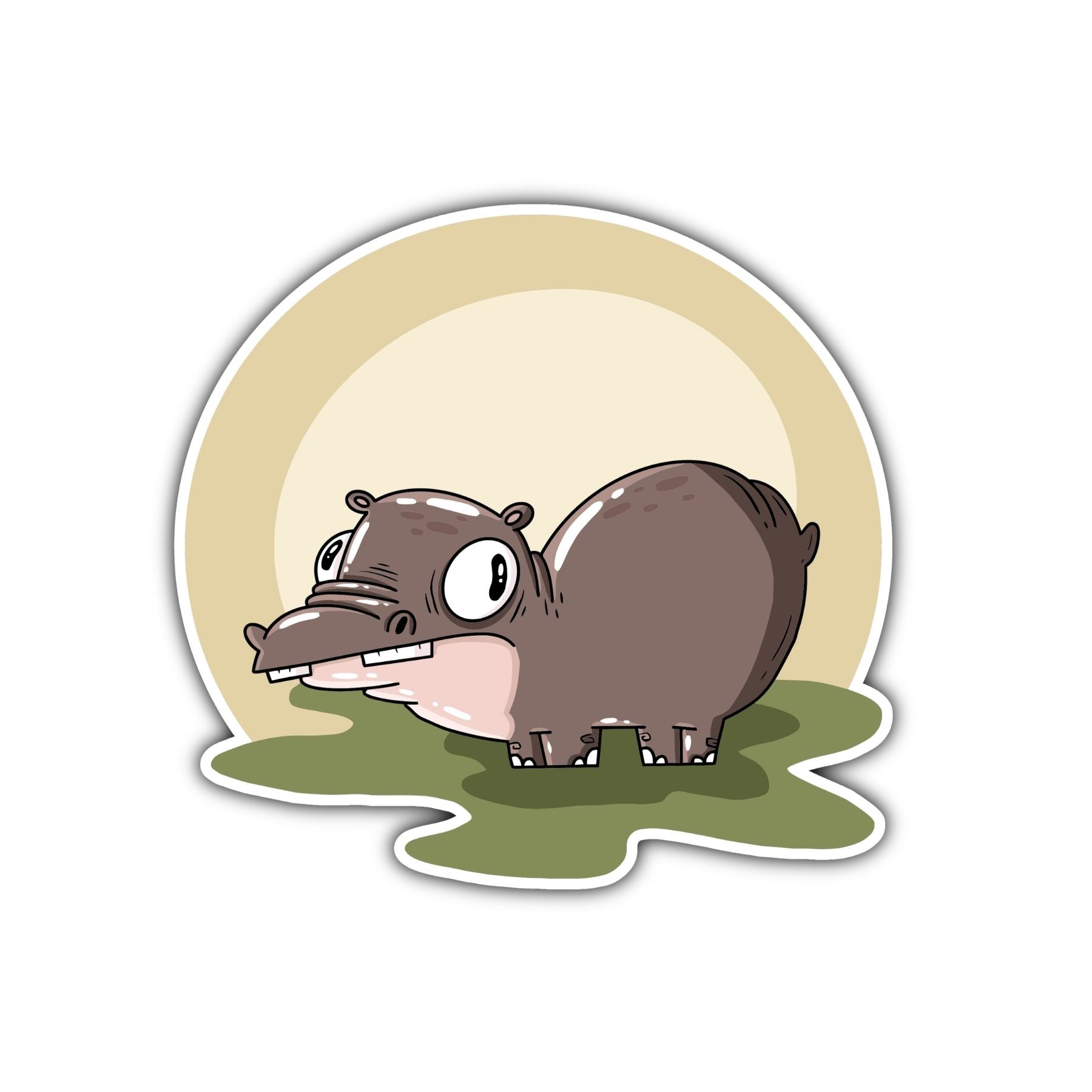 Moodeng Circle Sticker - Mike Bennett Studios