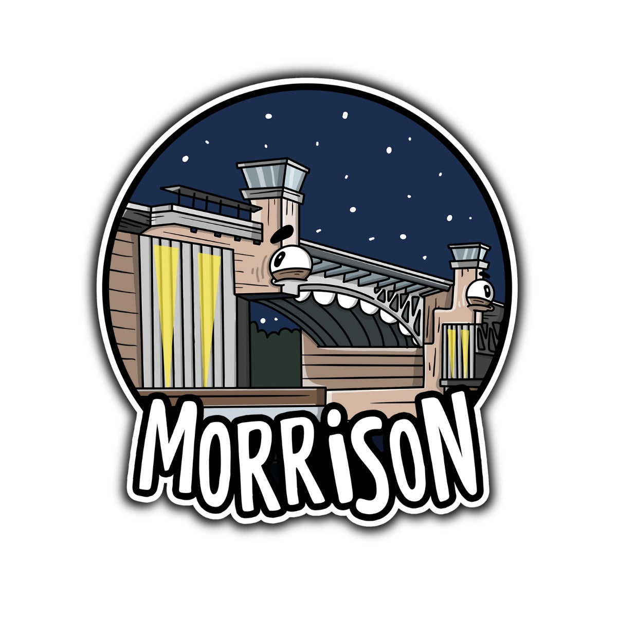 Morrison Bridge Sticker - Mike Bennett Studios