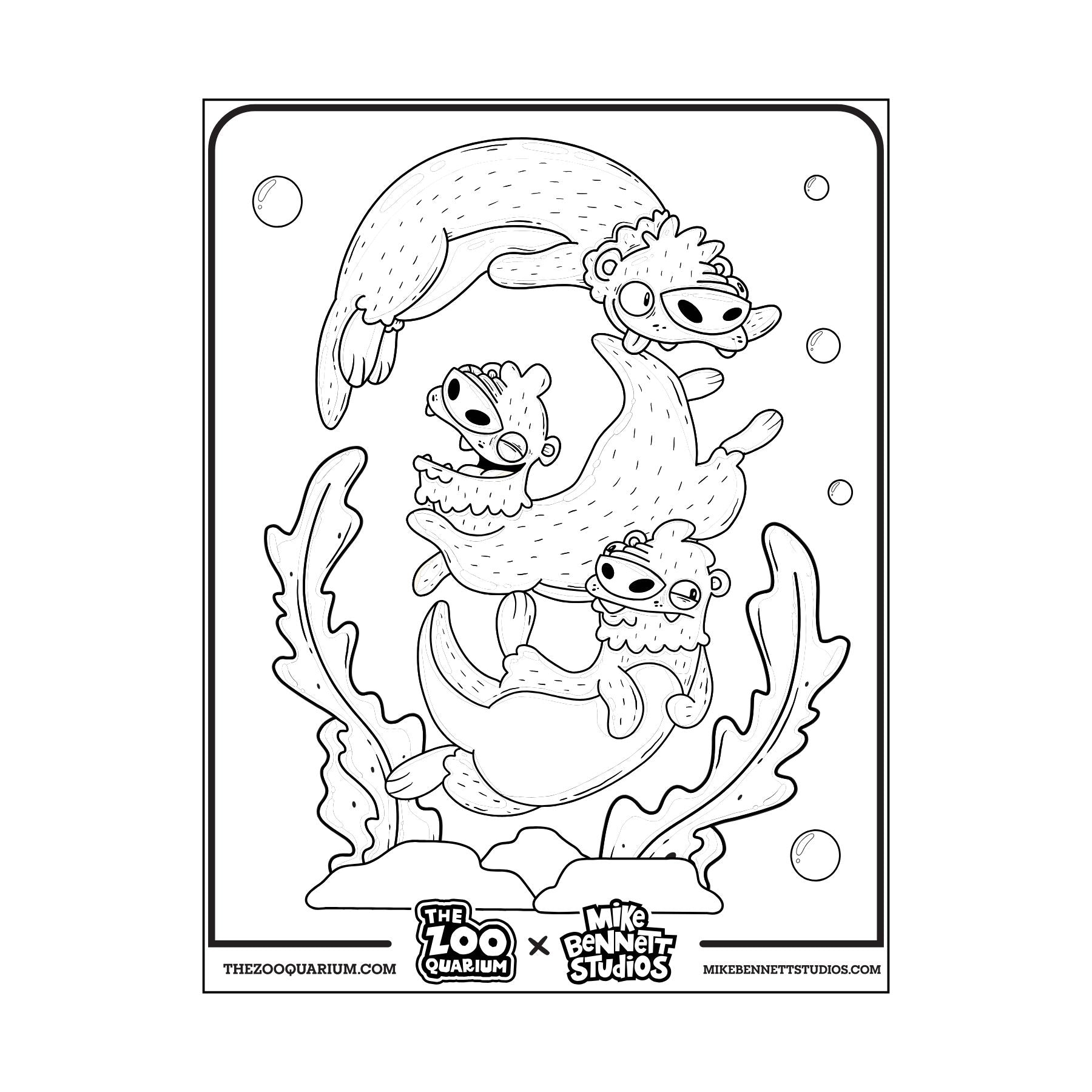 Zooquarium Sea Otter Coloring Sheets - alternate