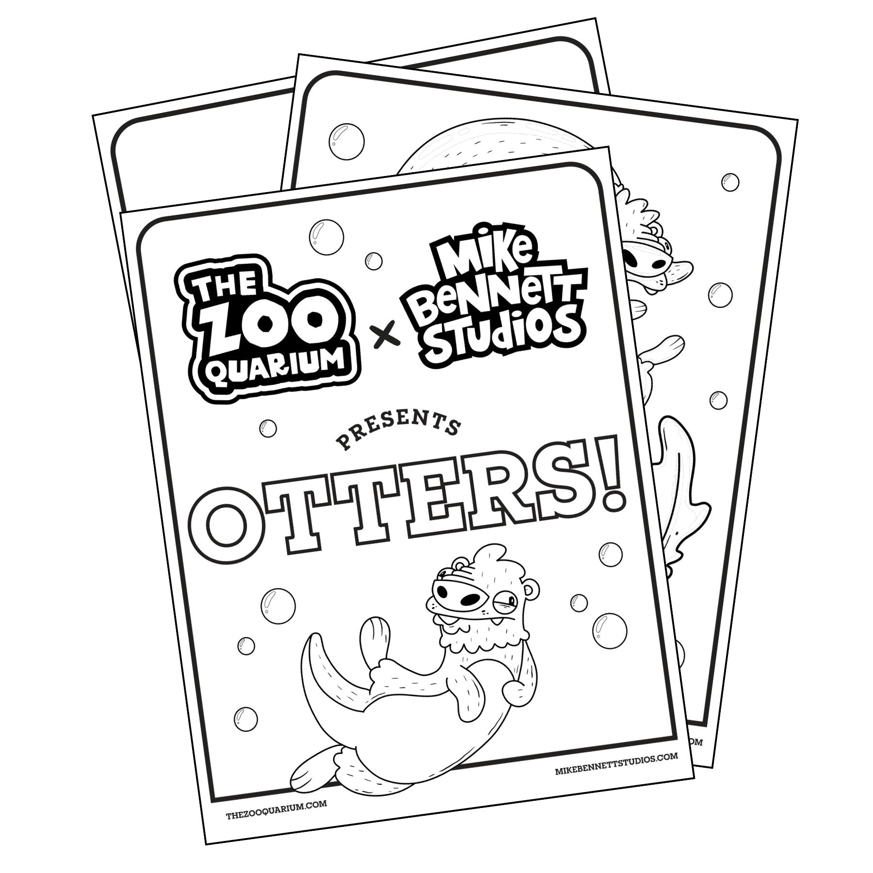 Zooquarium Sea Otter Coloring Sheets - primary