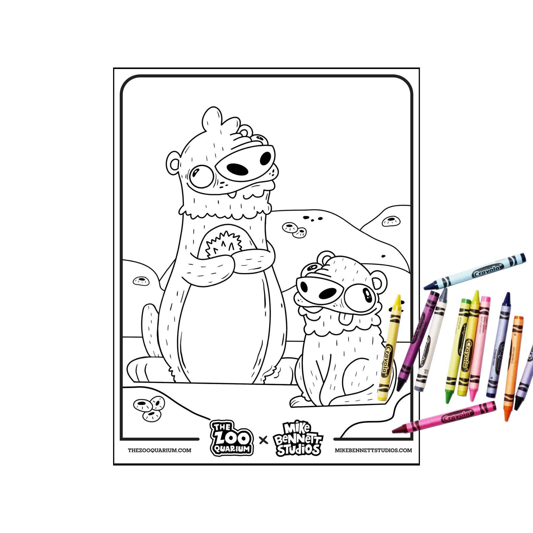 Zooquarium Otter Coloring Sheets - Mike Bennett Studios