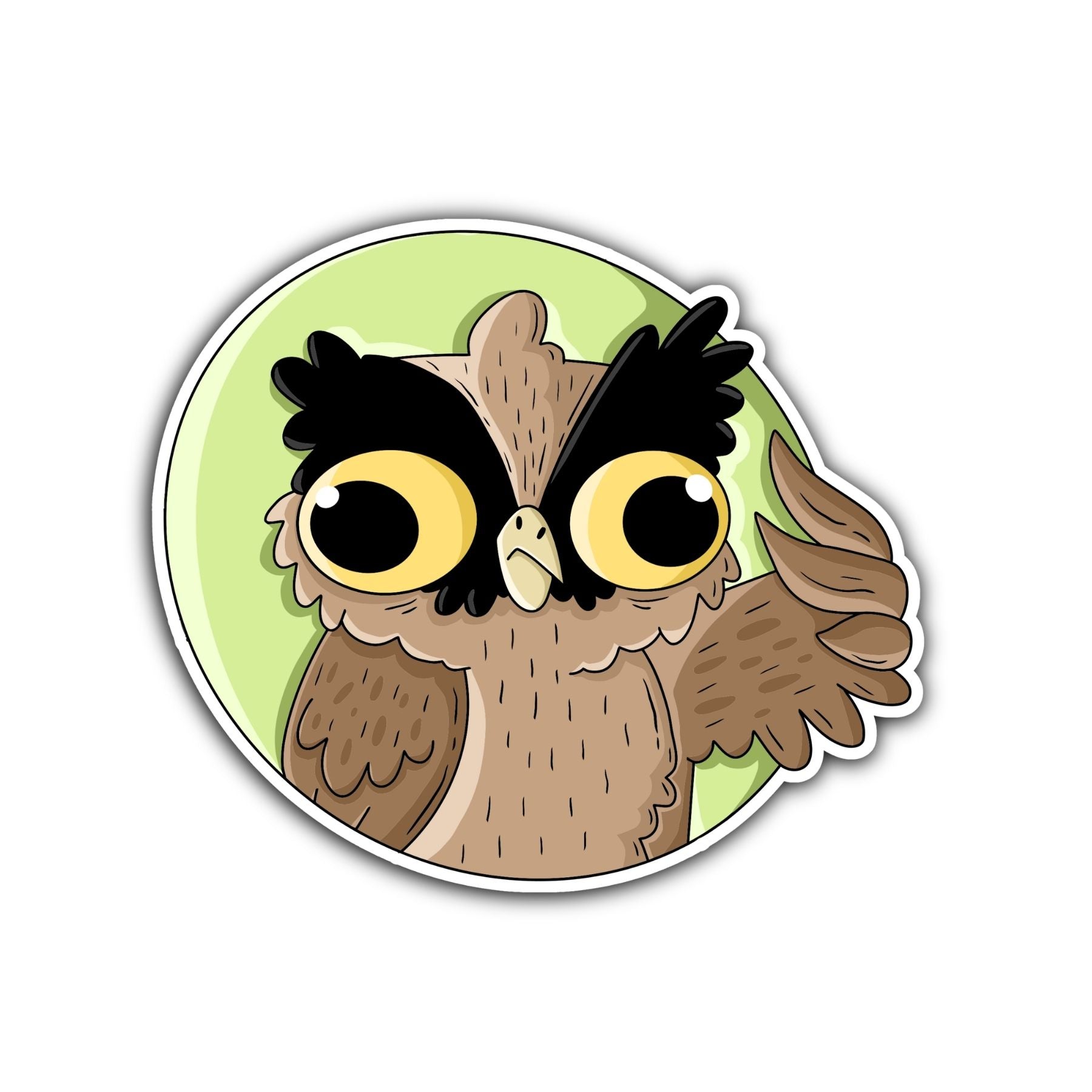 Owl Circle Sticker - Mike Bennett Studios