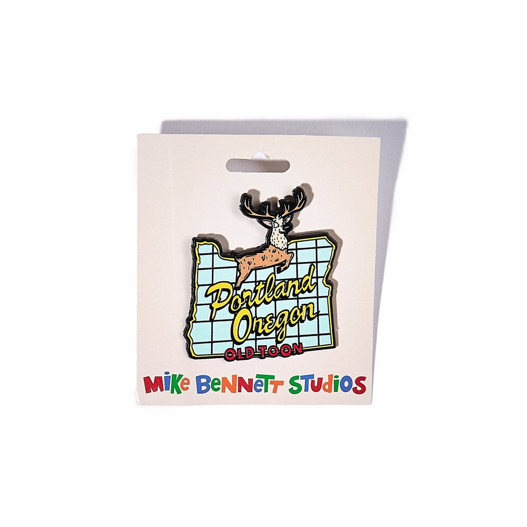 Stag Sign, Portland Enamel Pin - alternate