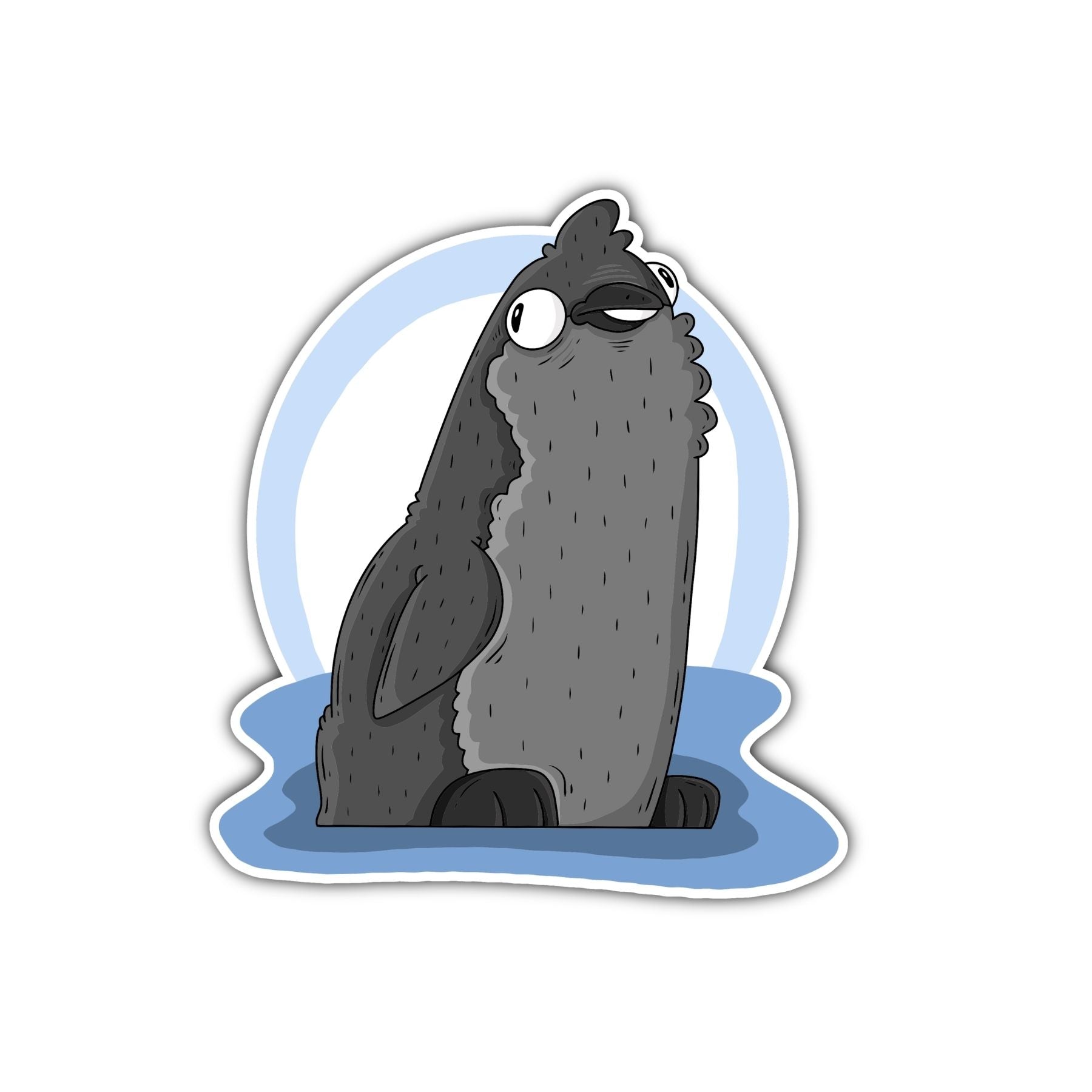 Pesto Penguin Circle Sticker - Mike Bennett Studios
