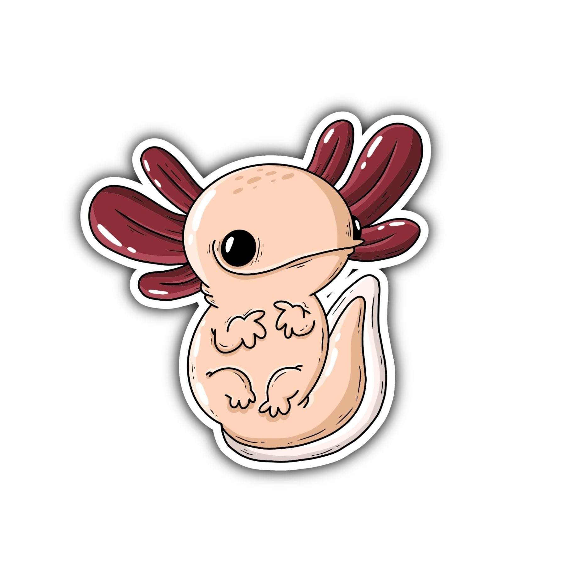 Pink Axolotl Sticker - Mike Bennett Studios