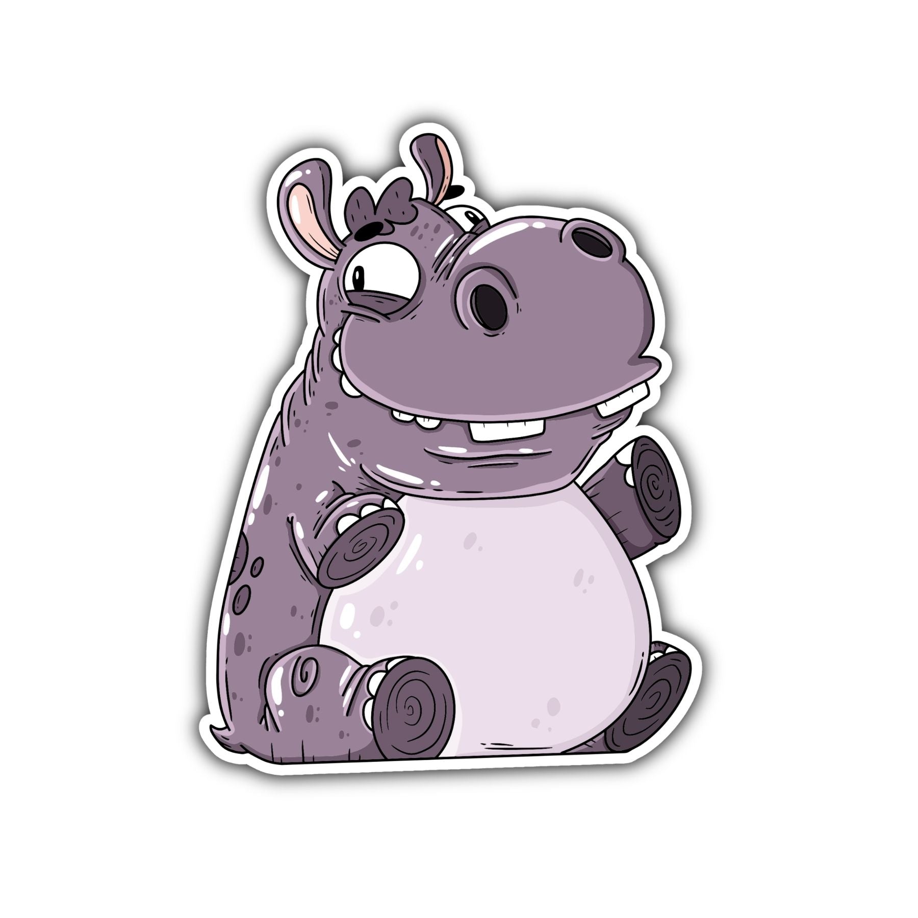 Purple Hippo Sticker - Mike Bennett Studios