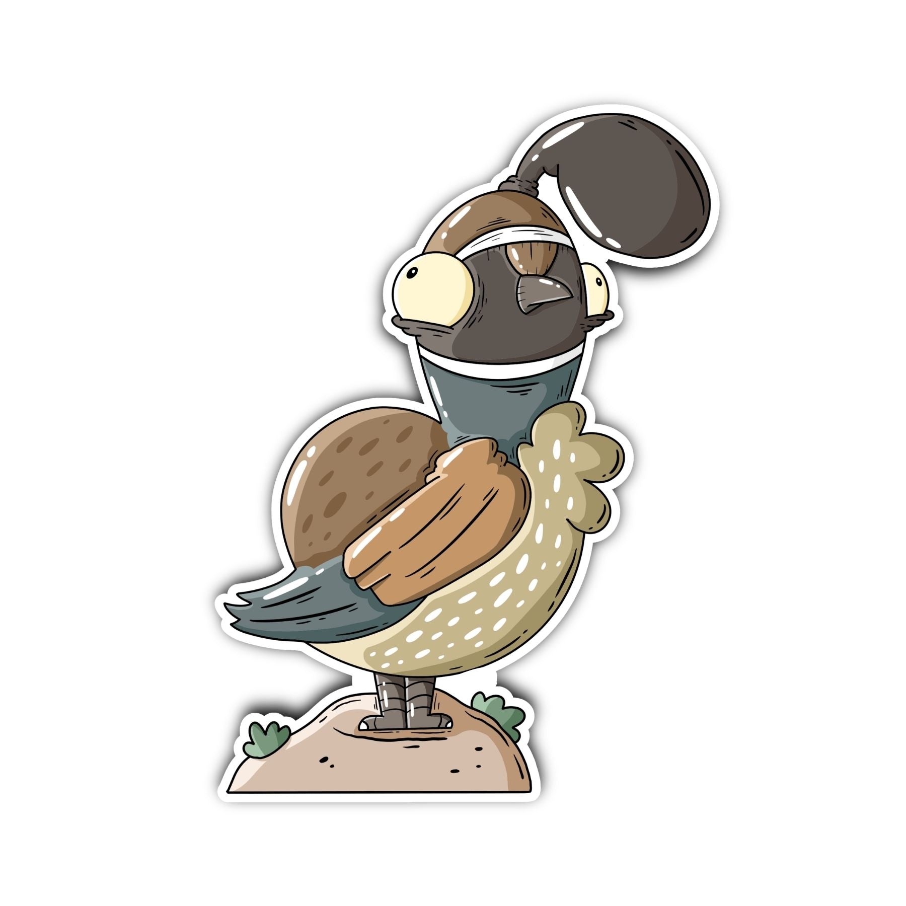 Quail Mount Sticker - Mike Bennett Studios