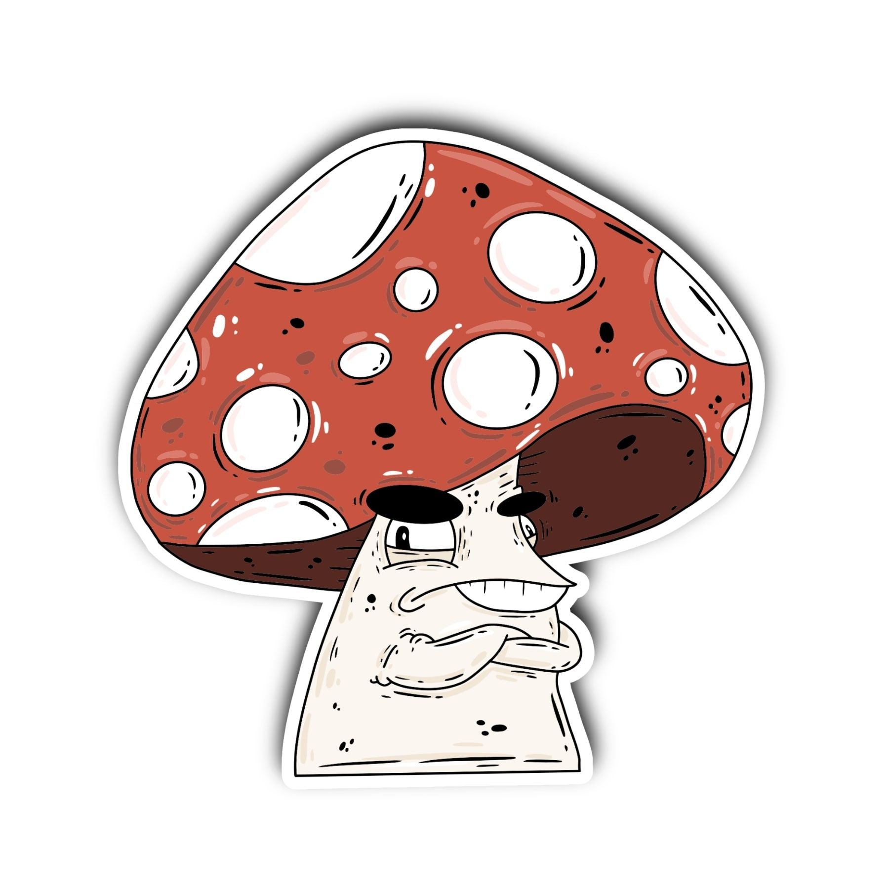 Red Mushroom Sticker - Mike Bennett Studios